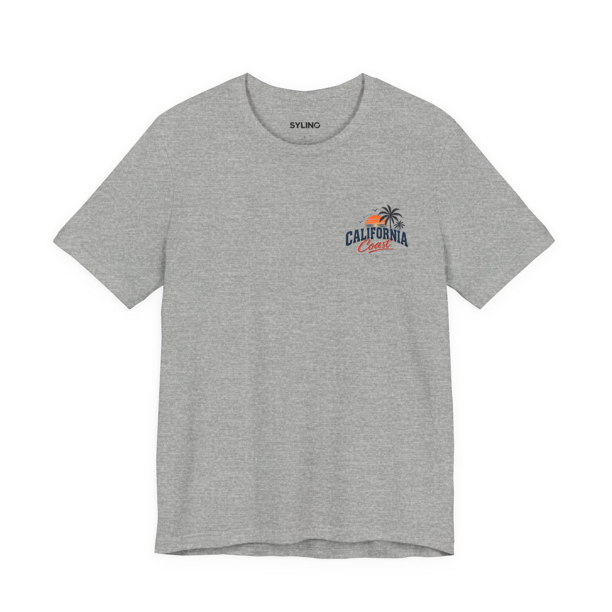 California Coast Pocket Tee — Retro Palm Surf Graphic