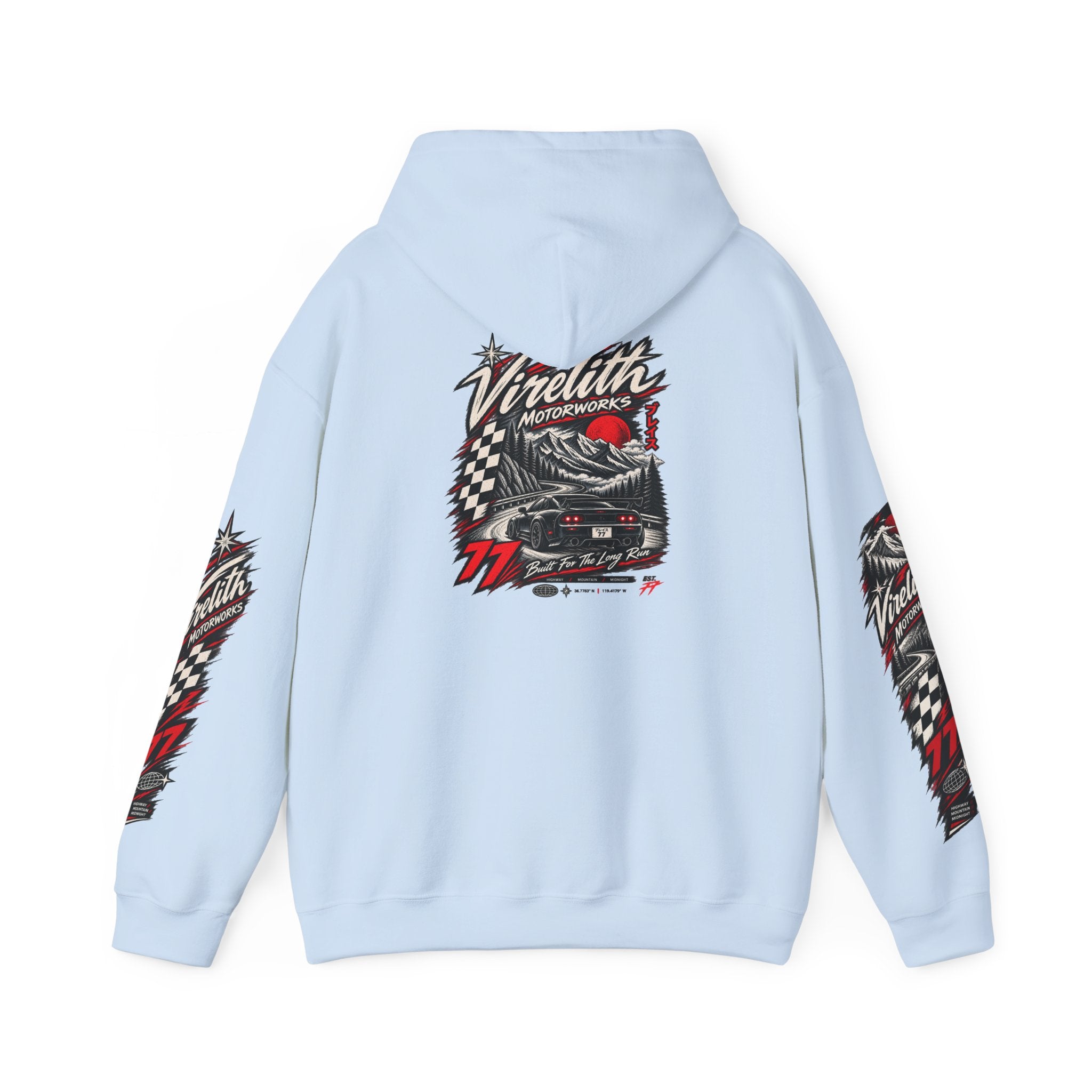 Virelith Motorsports Checkered Flag Hoodie | Racing Graphic Sweatshirt