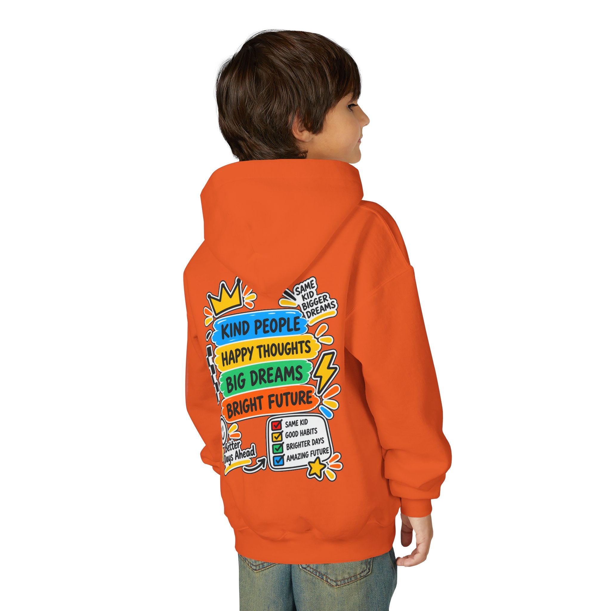 Youth Hoodie - "Good Vibes Always" Colorful Positive Graphic