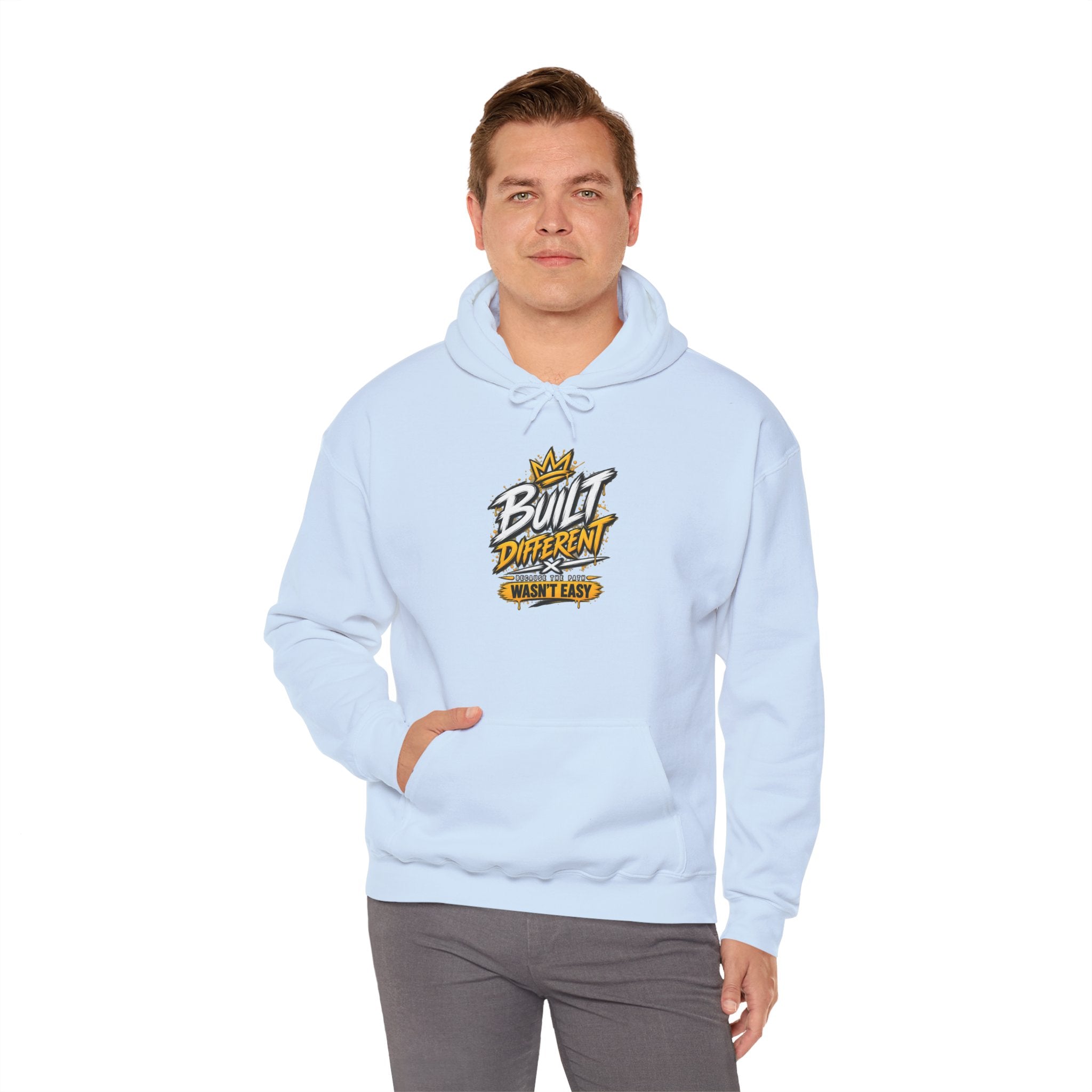 Built Different Hooded Sweatshirt — 'Built Different Wasn’t Easy' Graphic Hoodie