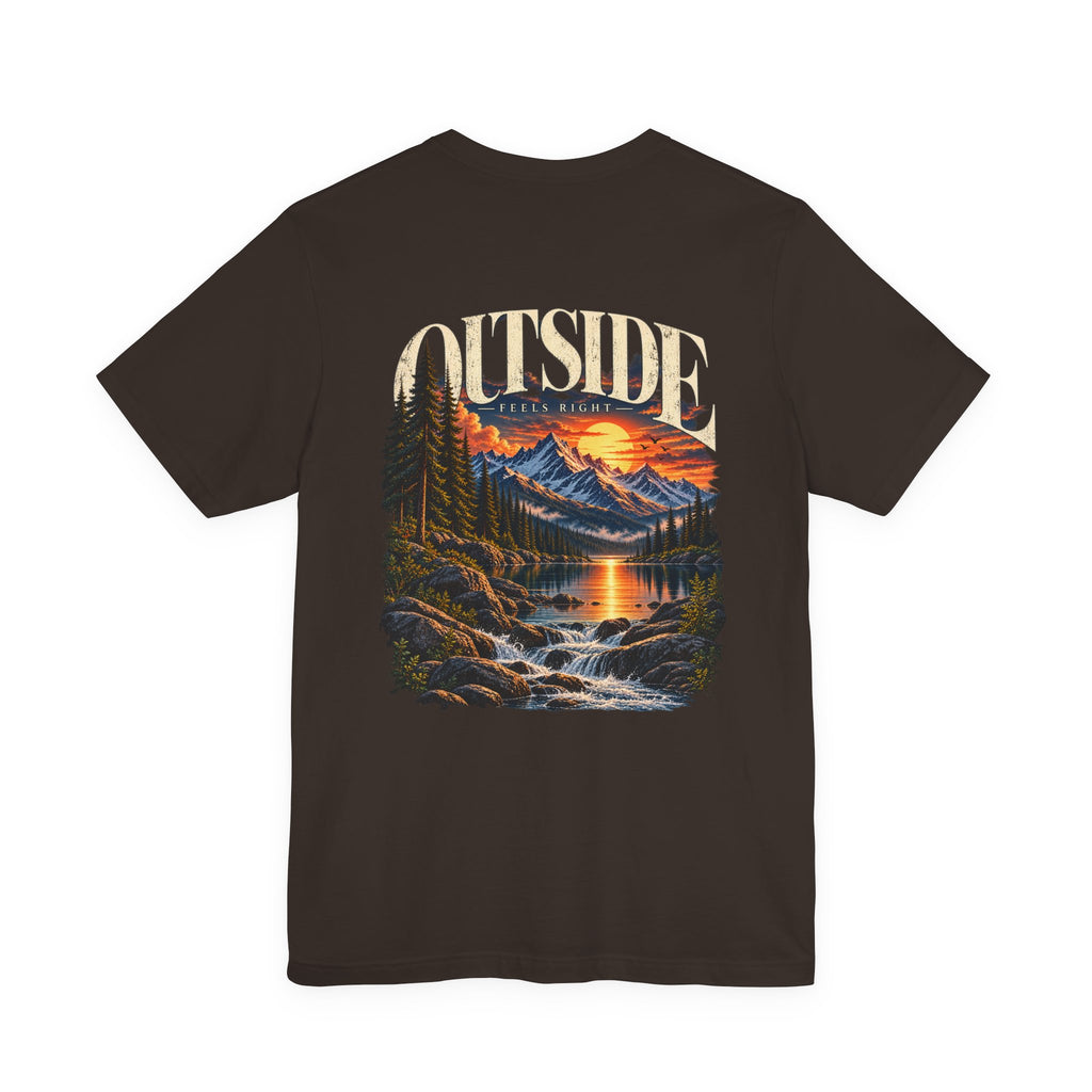 Outdoor Vibes Tee — Mountain Sunset Graphic T-Shirt