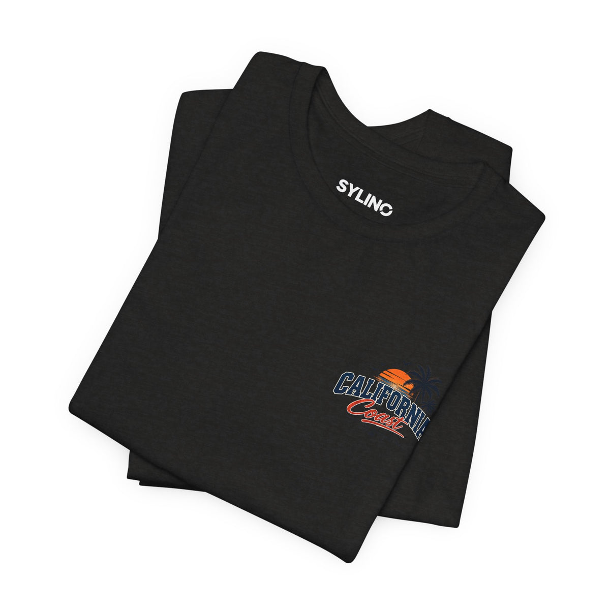 California Coast Pocket Tee — Retro Palm Surf Graphic