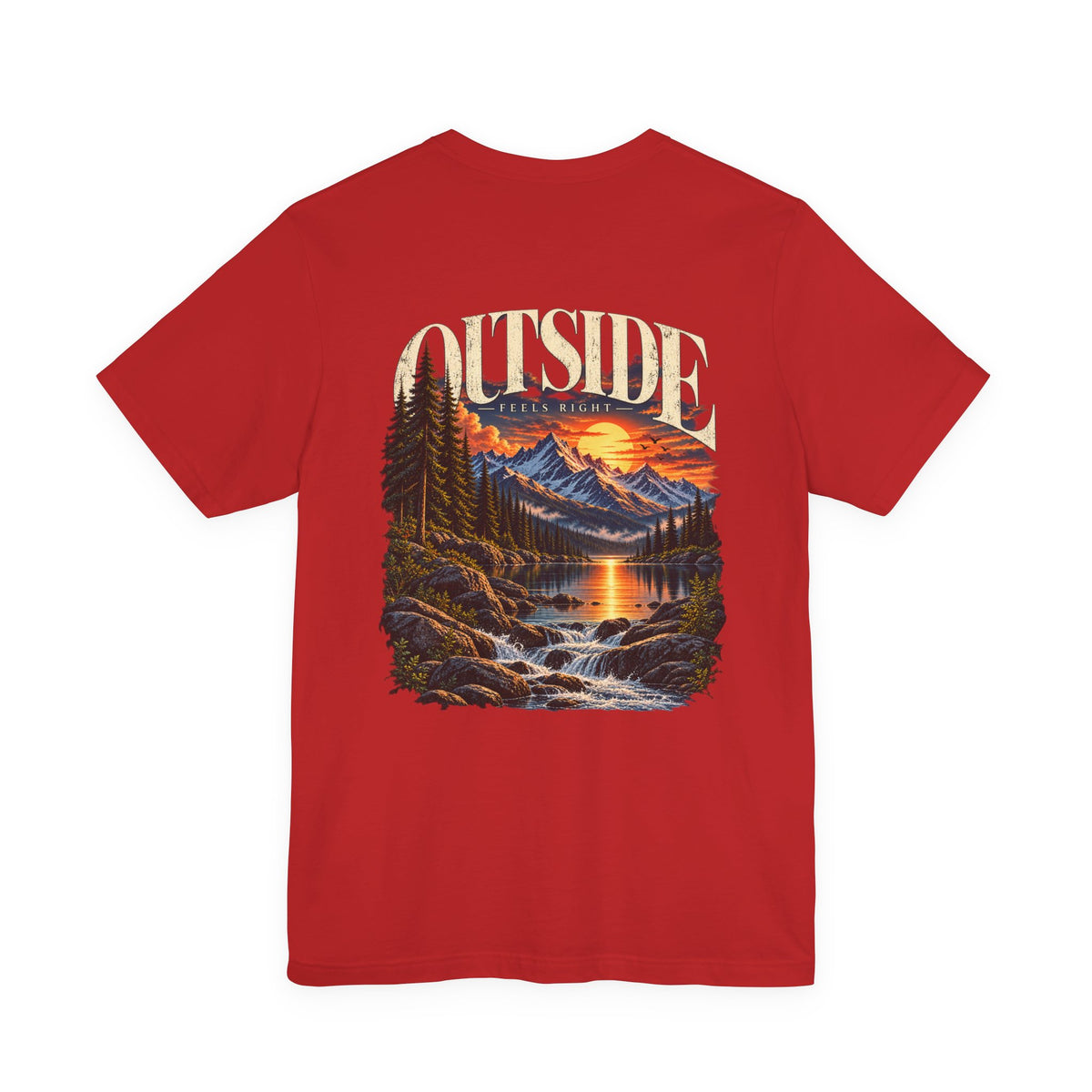 Outdoor Vibes Tee — Mountain Sunset Graphic T-Shirt