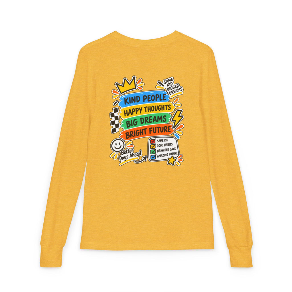 Good Vibes Always Youth Long Sleeve Tee — Positive Message Kids Shirt