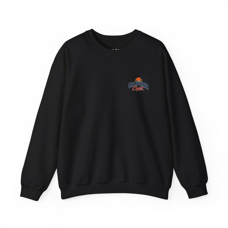 California Coast Crewneck Sweatshirt — Retro Palm Tree Graphic