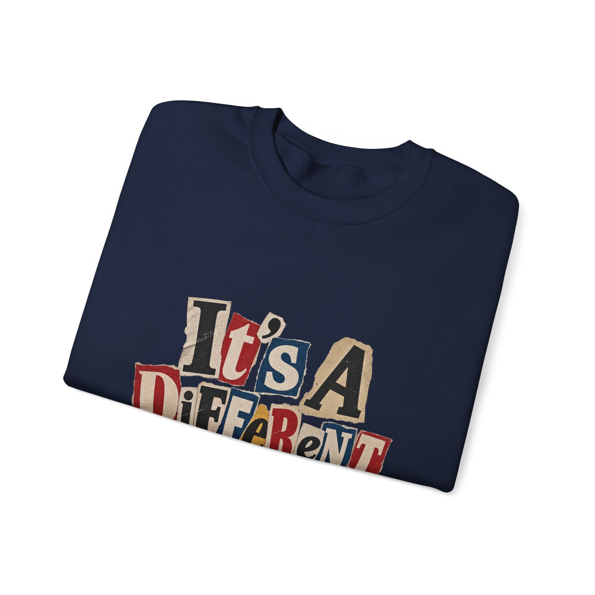 Crewneck Sweatshirt - "It's A Different Story" Retro Collage Graphic