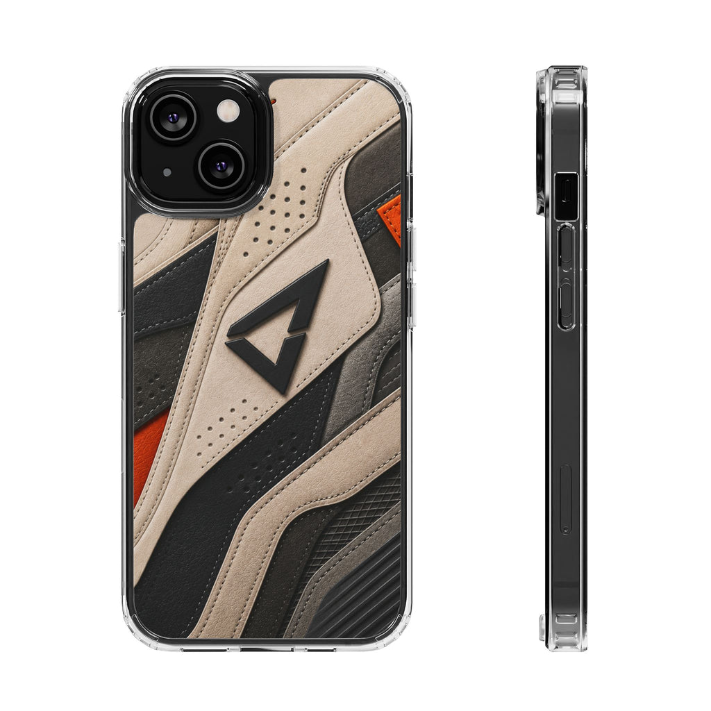 Clear Magnetic Impact Phone Case — Athletic Sneaker Texture Design