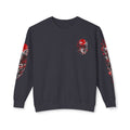 Japanese Samurai Landscape Sweatshirt — Red Sun, Crane & Kanji Crewneck