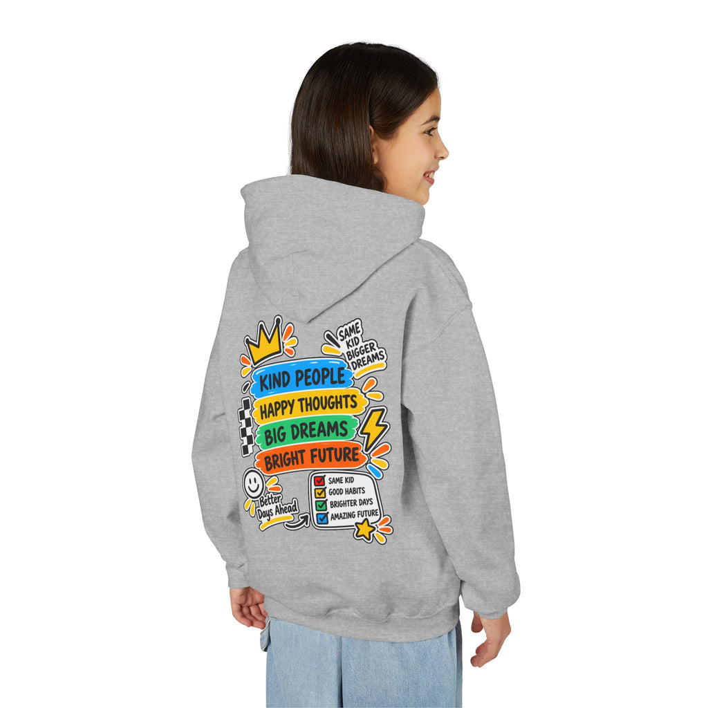 Youth Hoodie - "Good Vibes Always" Colorful Positive Graphic