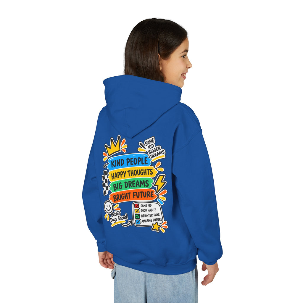 Youth Hoodie - "Good Vibes Always" Colorful Positive Graphic
