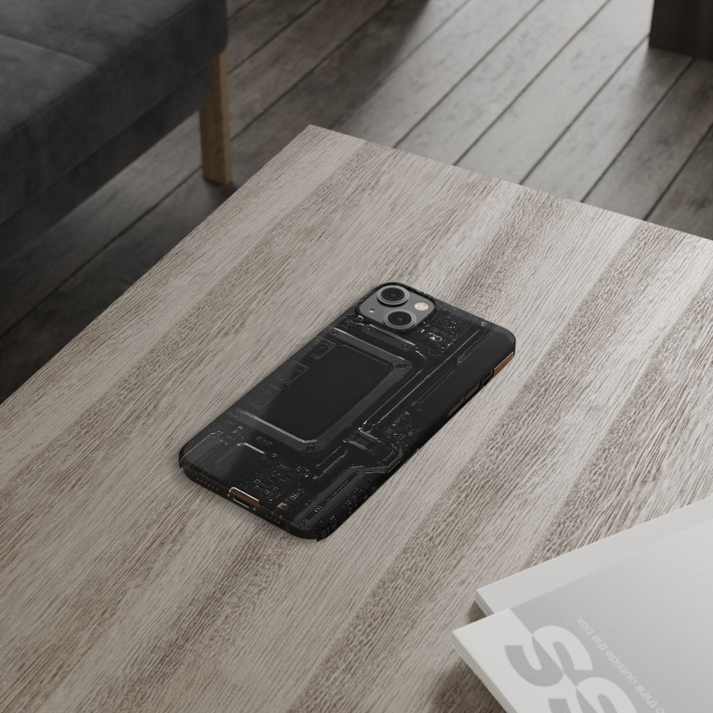 Slim Phone Case — Black Circuit Tech Design