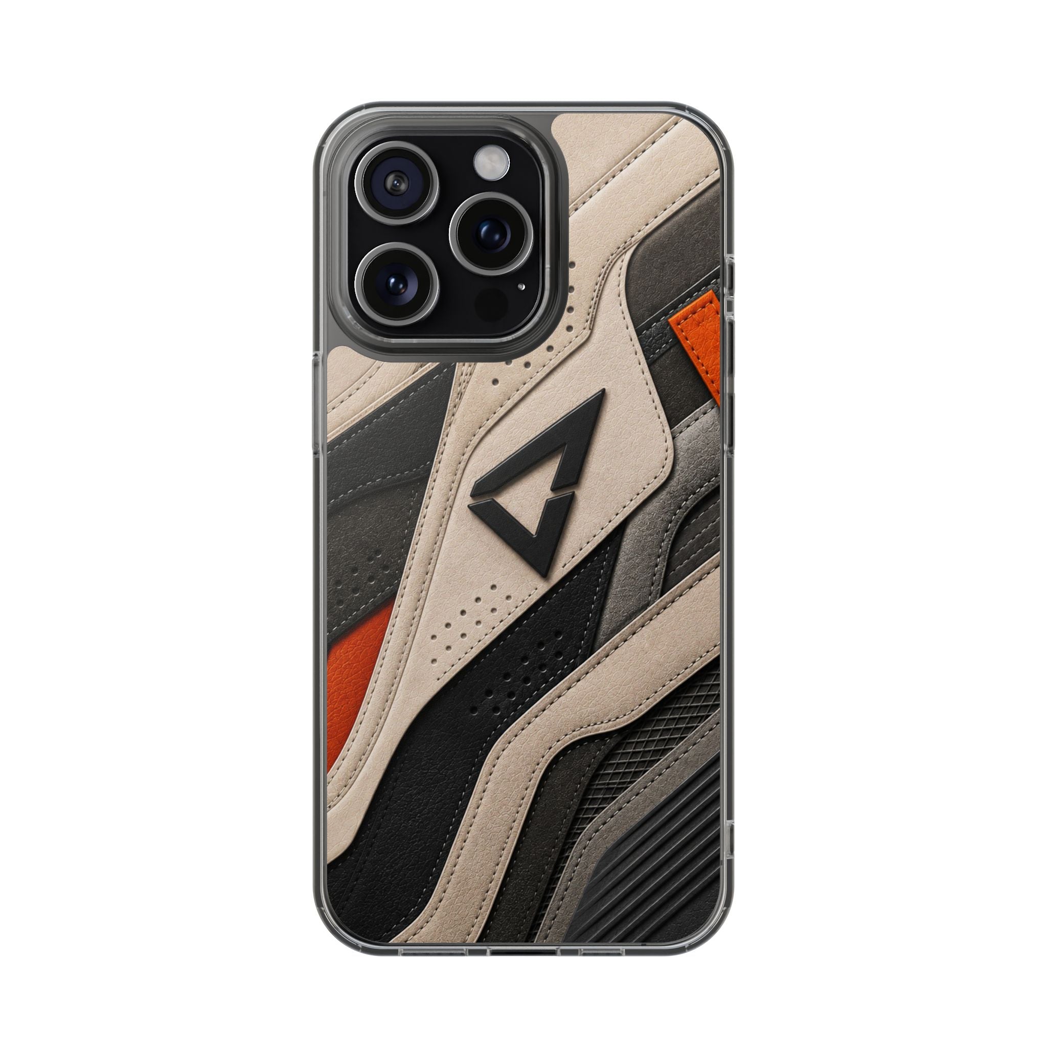 Clear Magnetic Impact Phone Case — Athletic Sneaker Texture Design