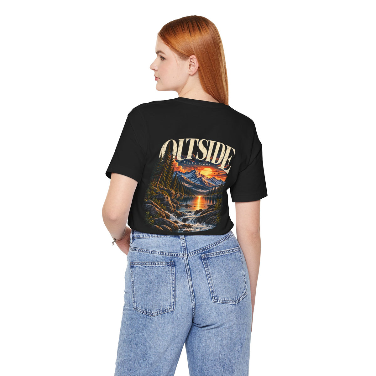Outdoor Vibes Tee — Mountain Sunset Graphic T-Shirt