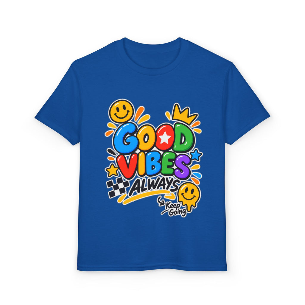 Youth T-Shirt — "Good Vibes Always" Colorful Positive Message Tee