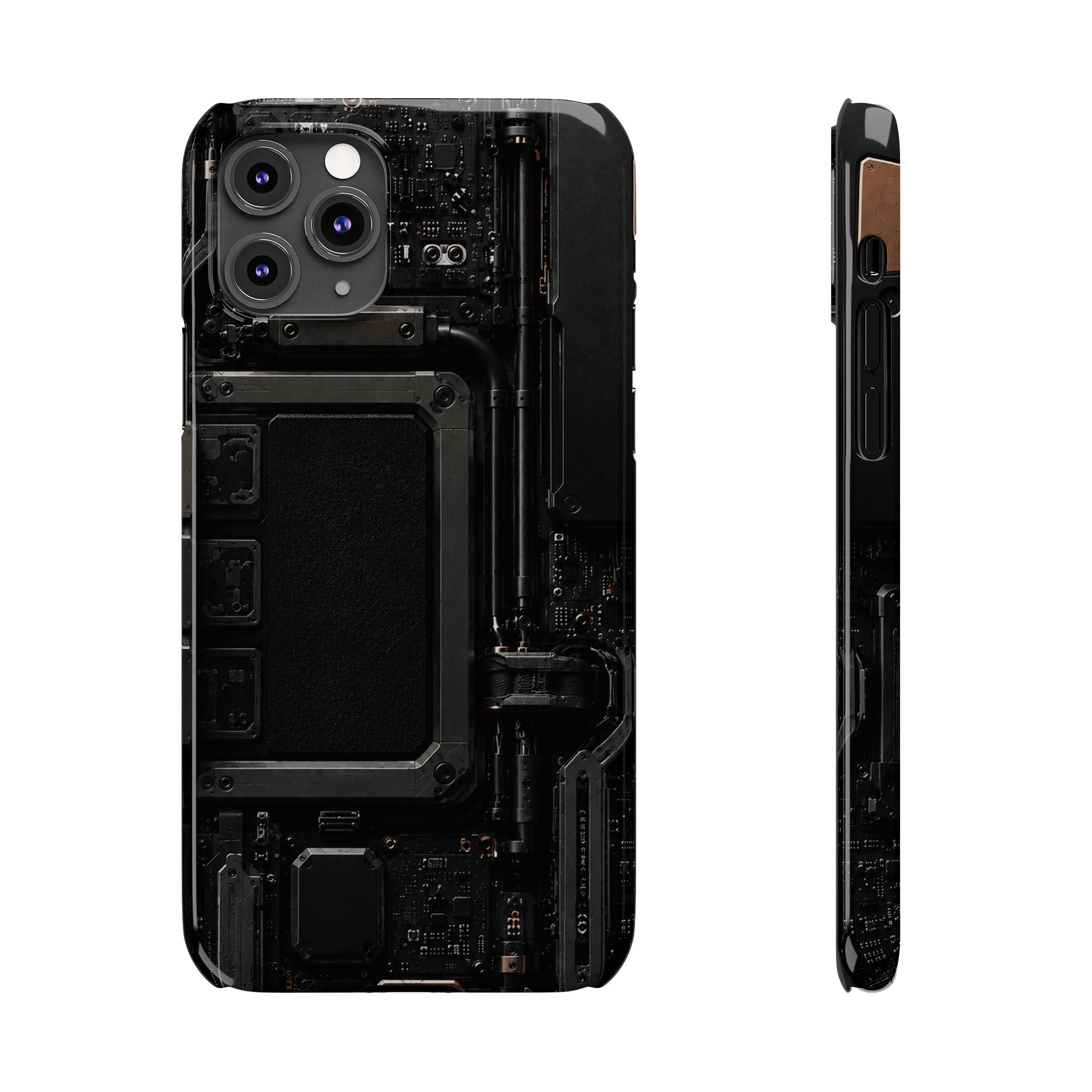 Slim Phone Case — Black Circuit Tech Design
