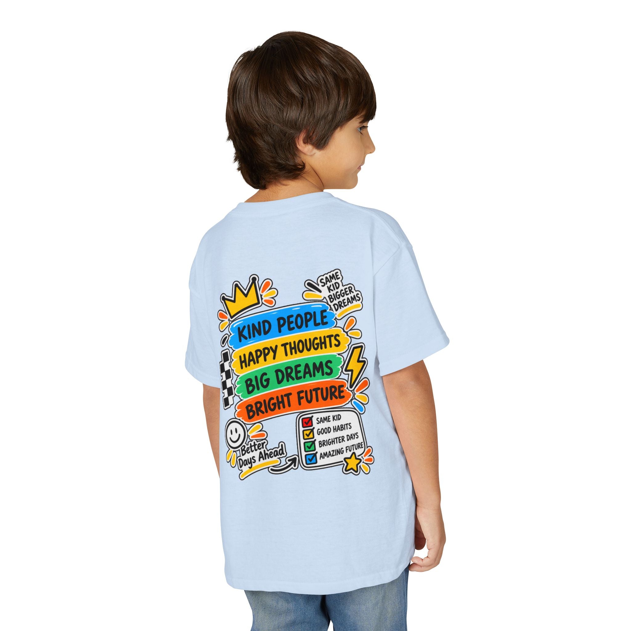 Youth T-Shirt — "Good Vibes Always" Colorful Positive Message Tee