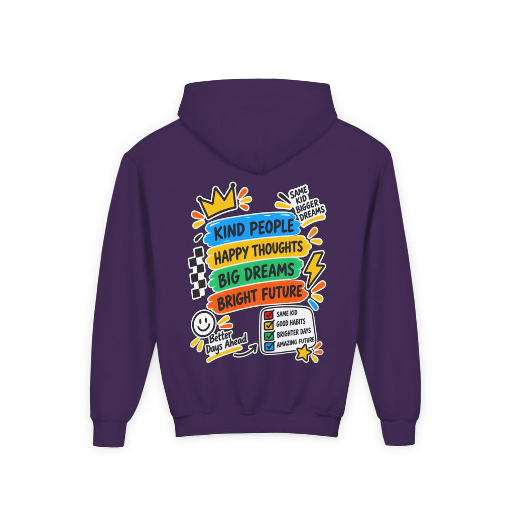Youth Hoodie - "Good Vibes Always" Colorful Positive Graphic