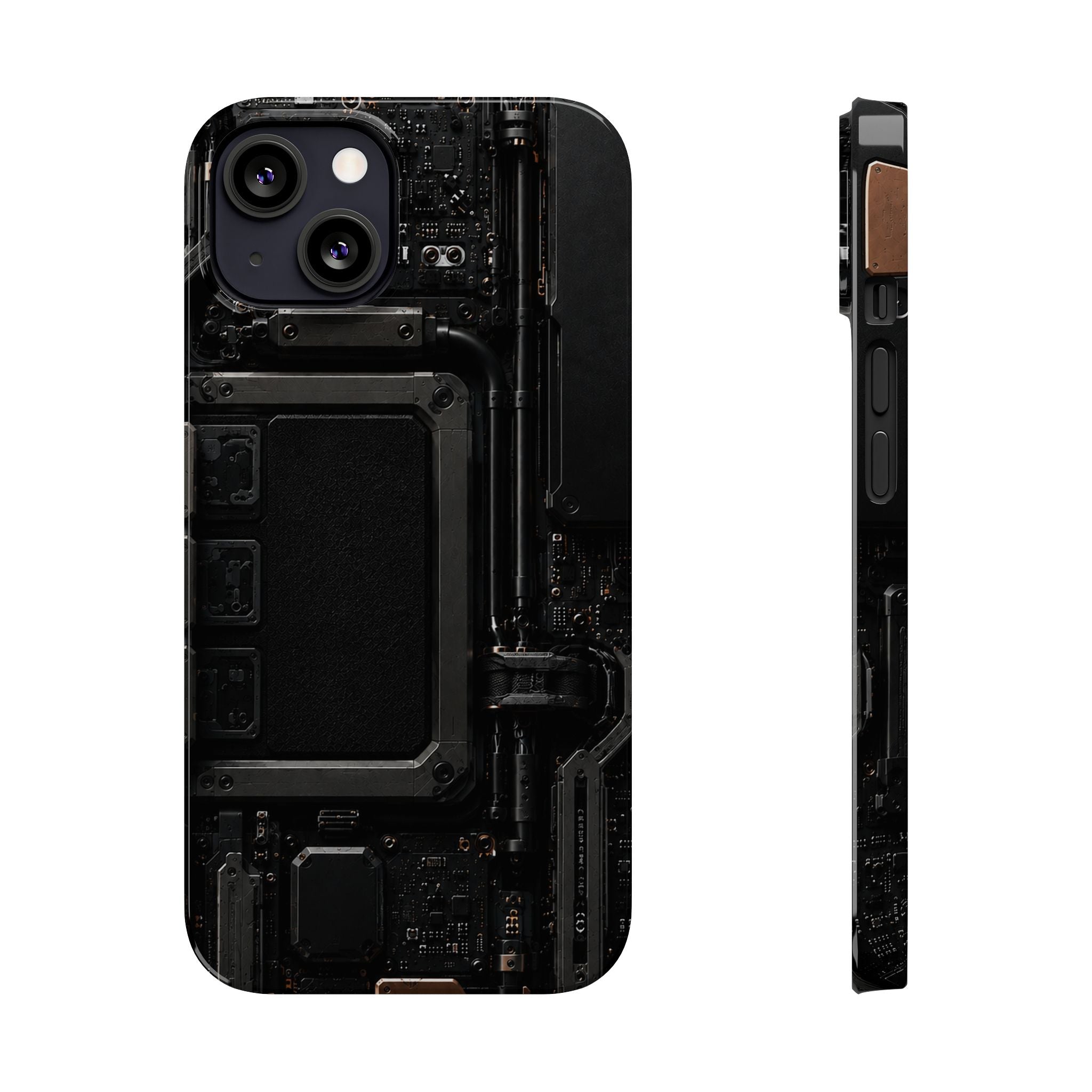 Slim Phone Case — Black Circuit Tech Design