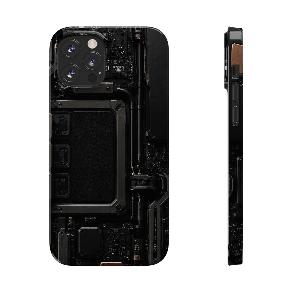 Slim Phone Case — Black Circuit Tech Design