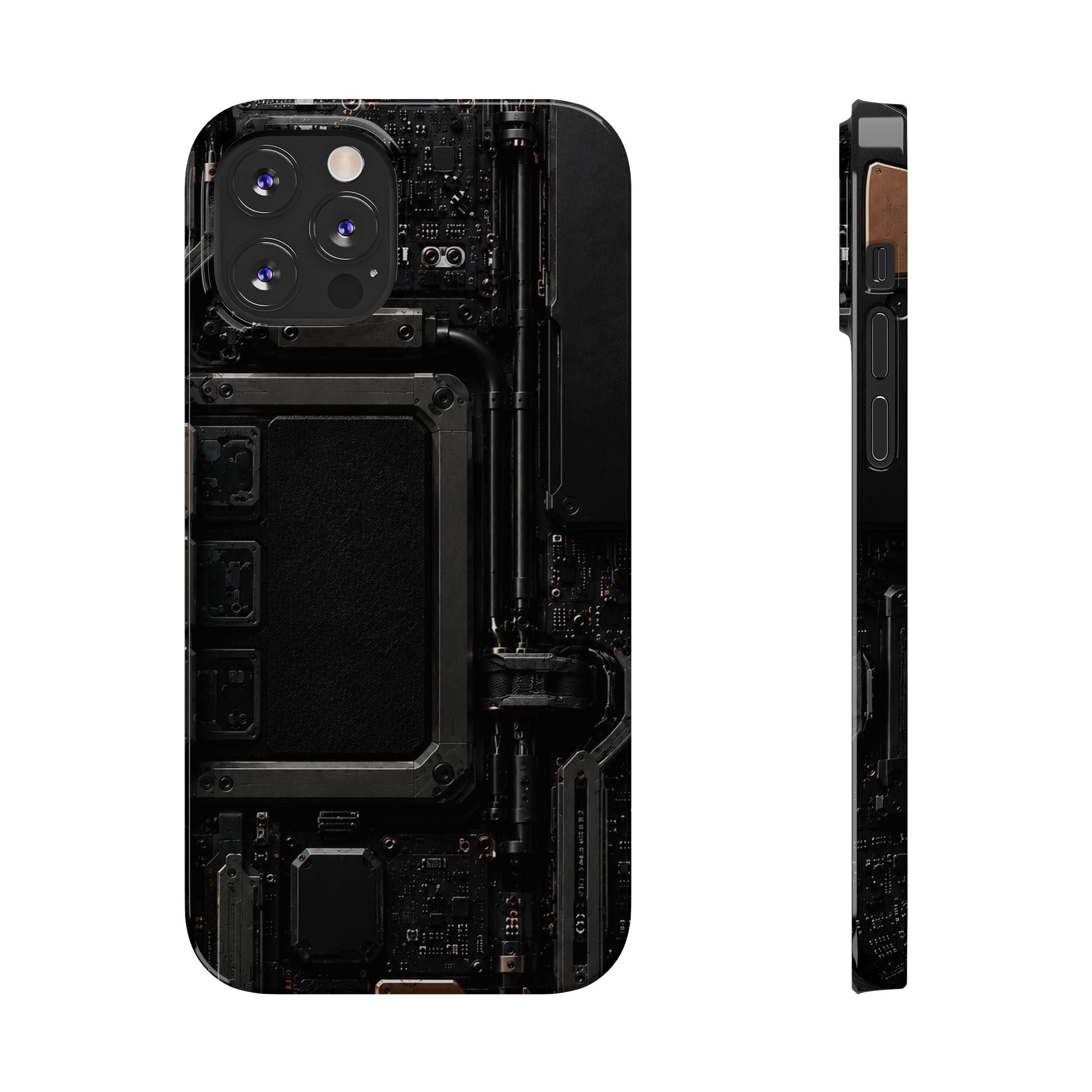 Slim Phone Case — Black Circuit Tech Design