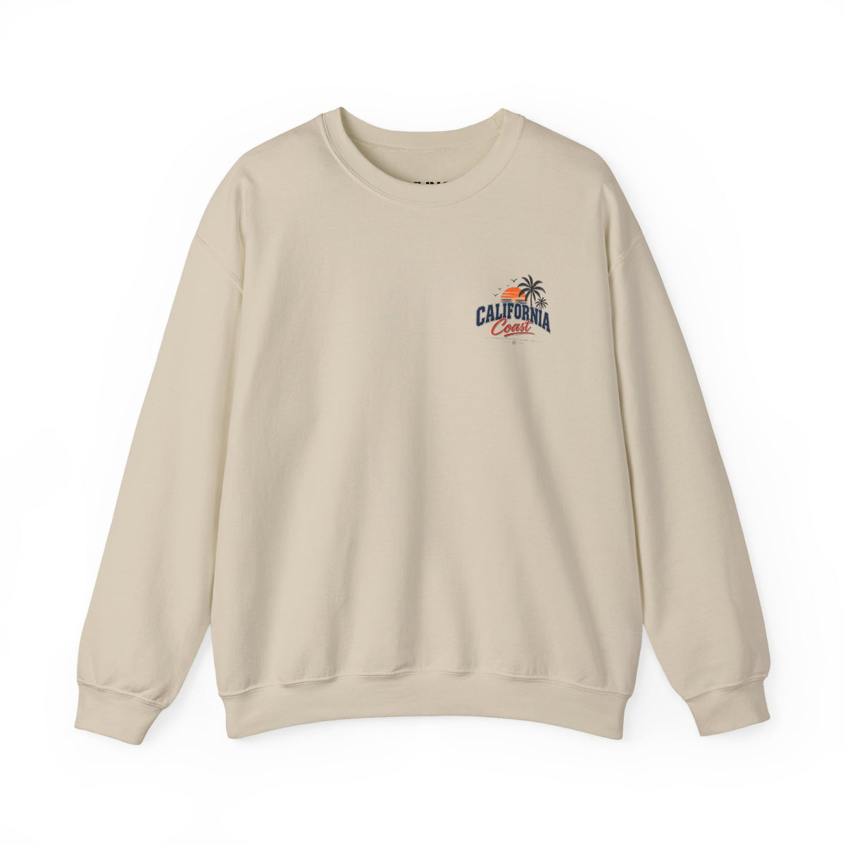 California Coast Crewneck Sweatshirt — Retro Palm Tree Graphic