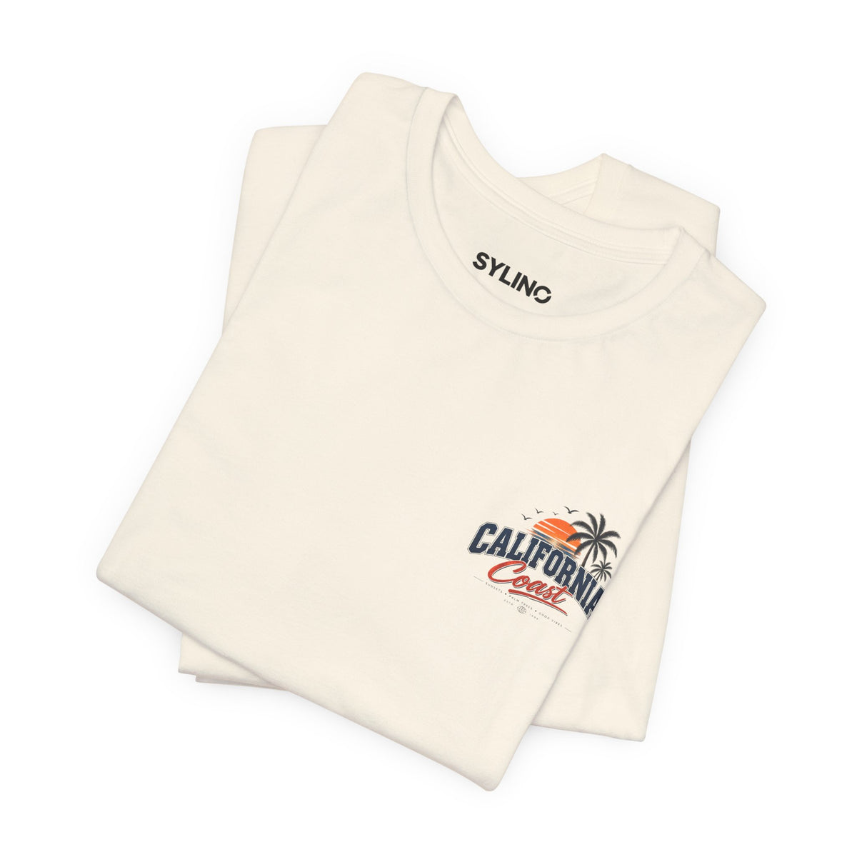 California Coast Pocket Tee — Retro Palm Surf Graphic