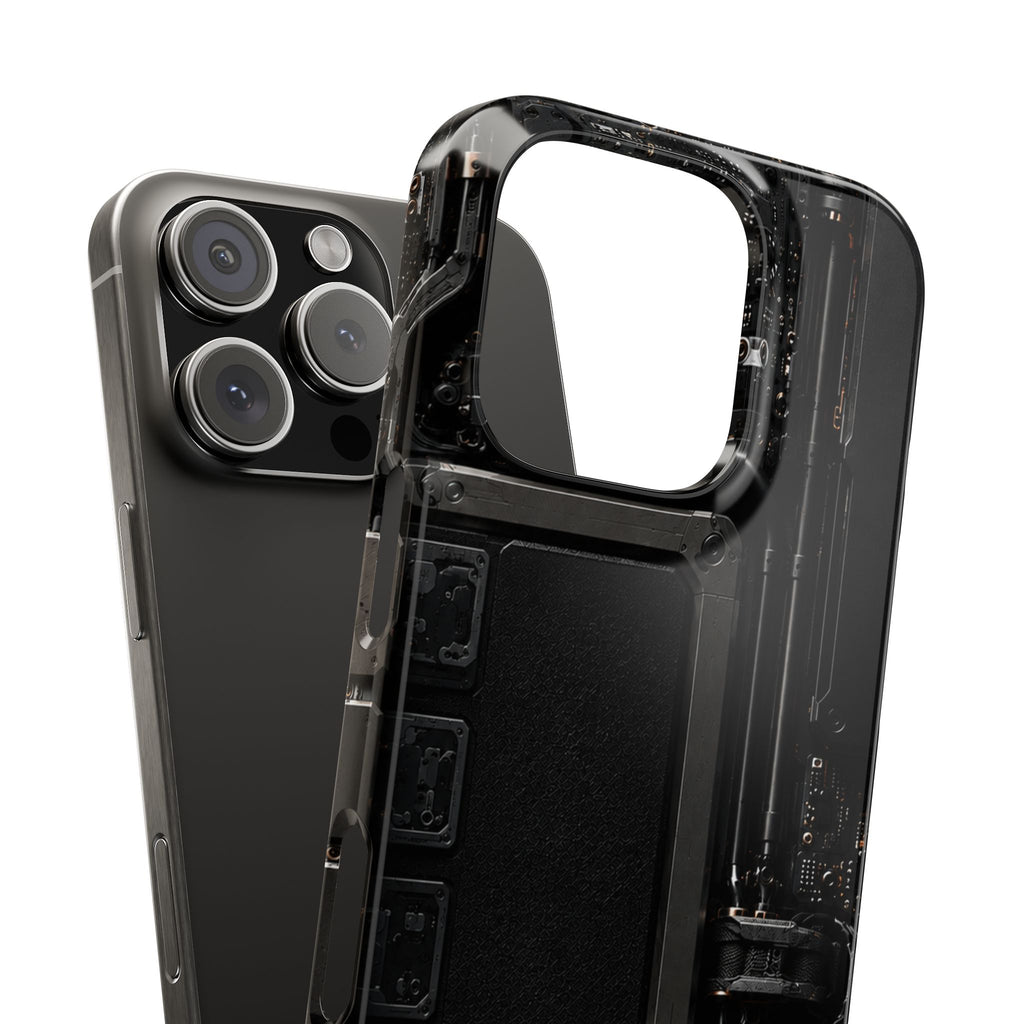 Slim Phone Case — Black Circuit Tech Design