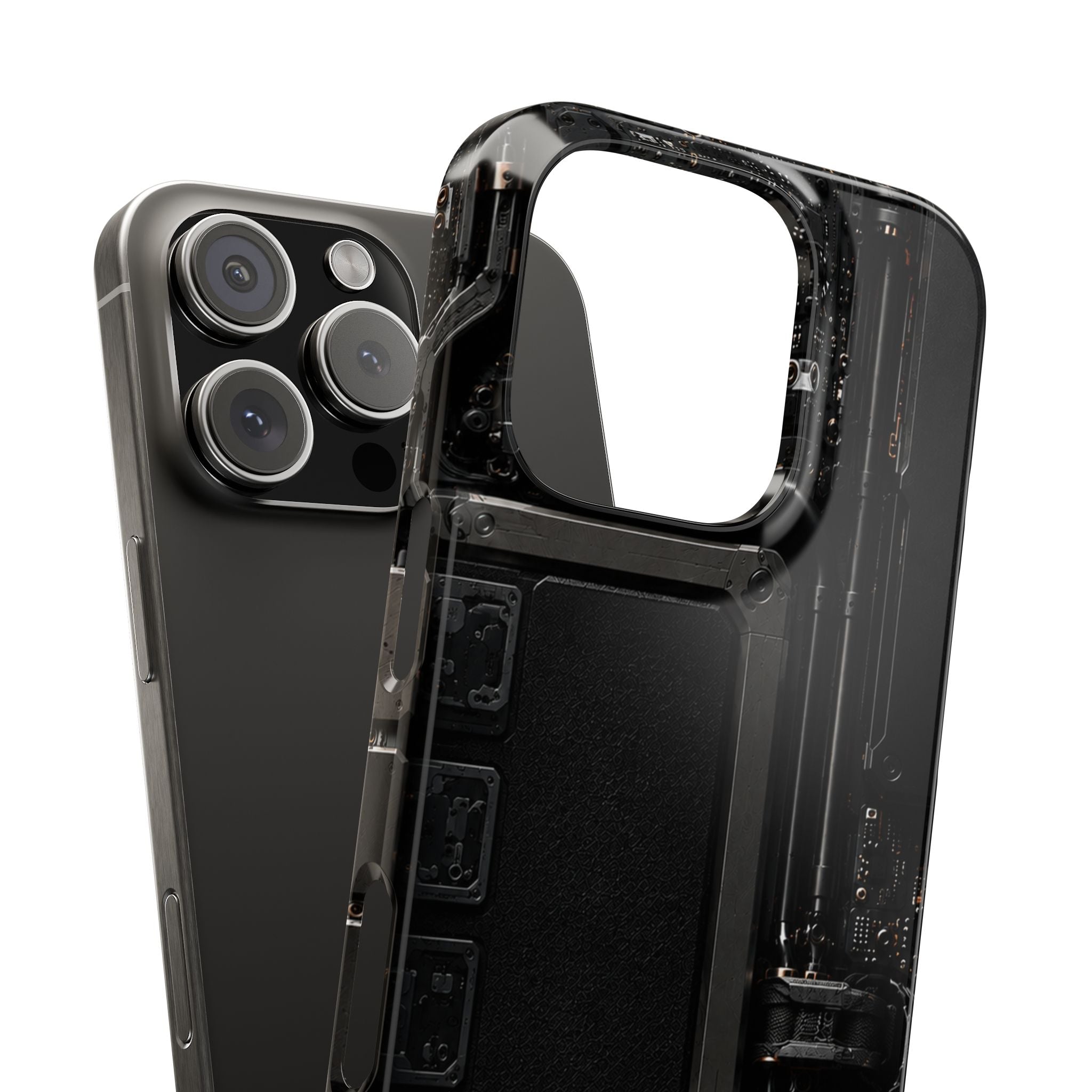 Slim Phone Case — Black Circuit Tech Design