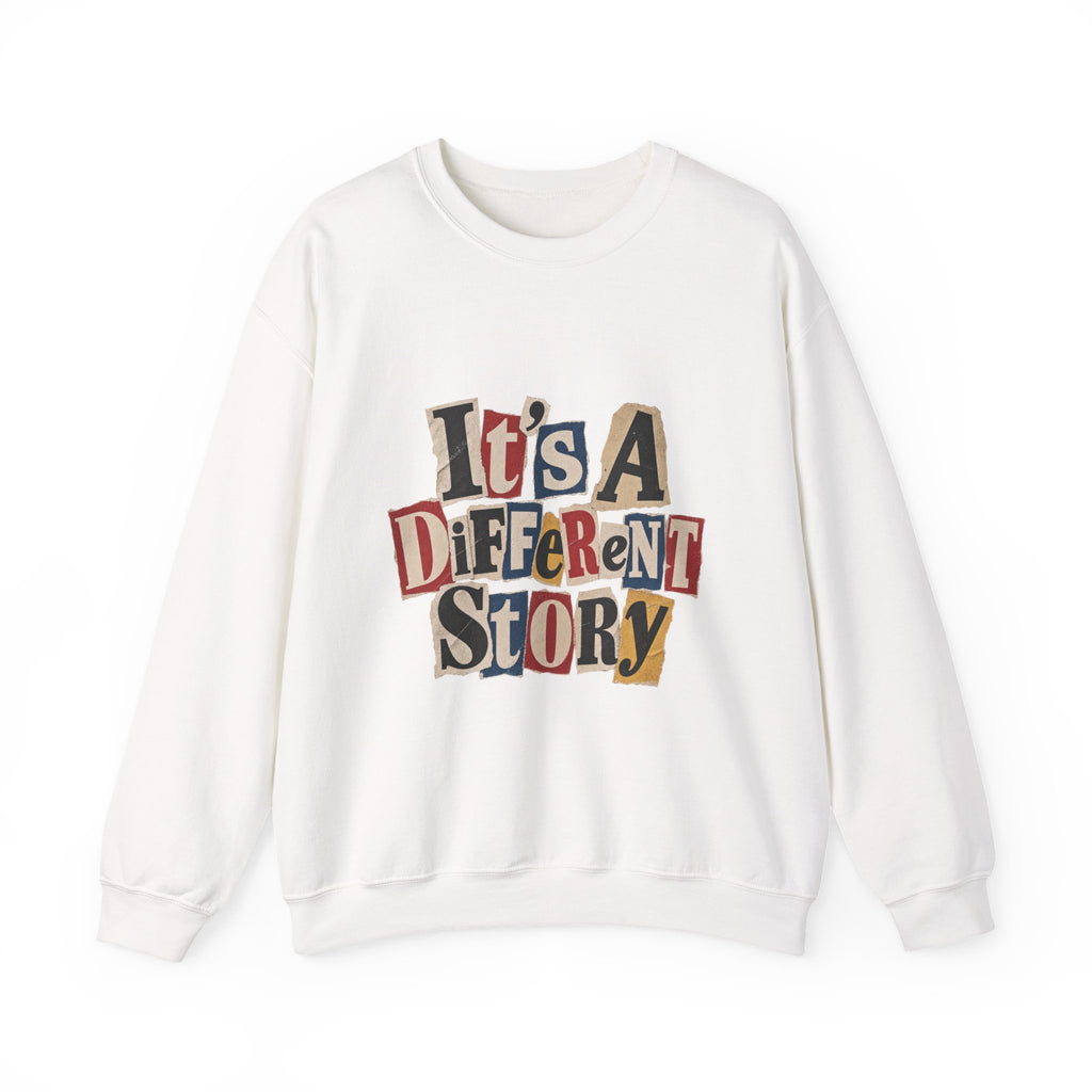 Crewneck Sweatshirt - "It's A Different Story" Retro Collage Graphic