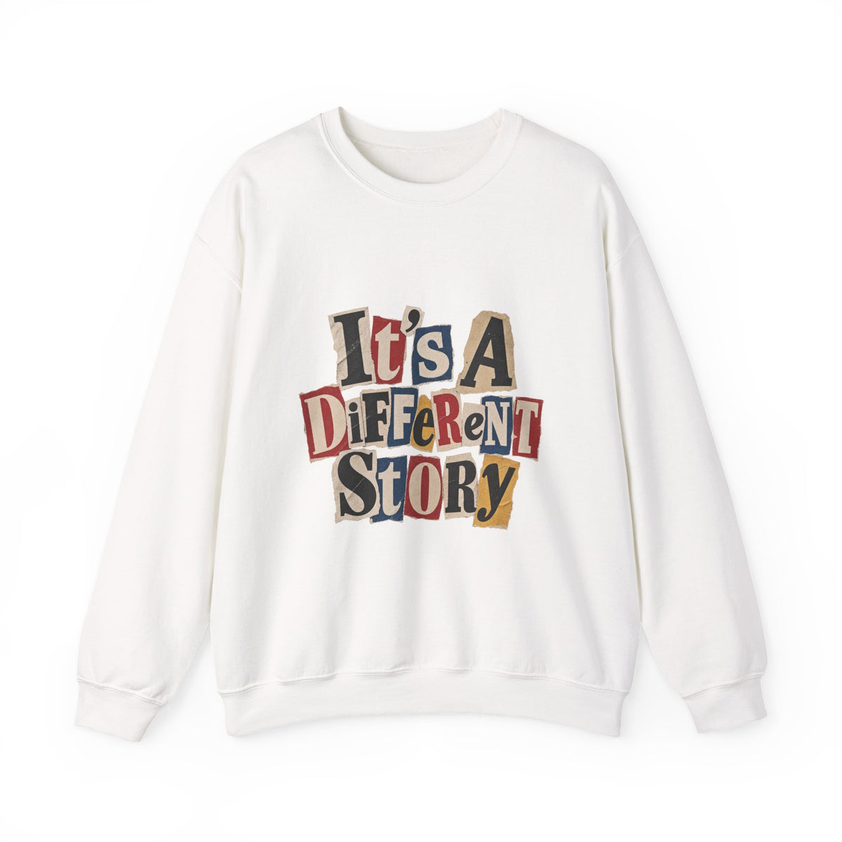 Crewneck Sweatshirt - "It's A Different Story" Retro Collage Graphic