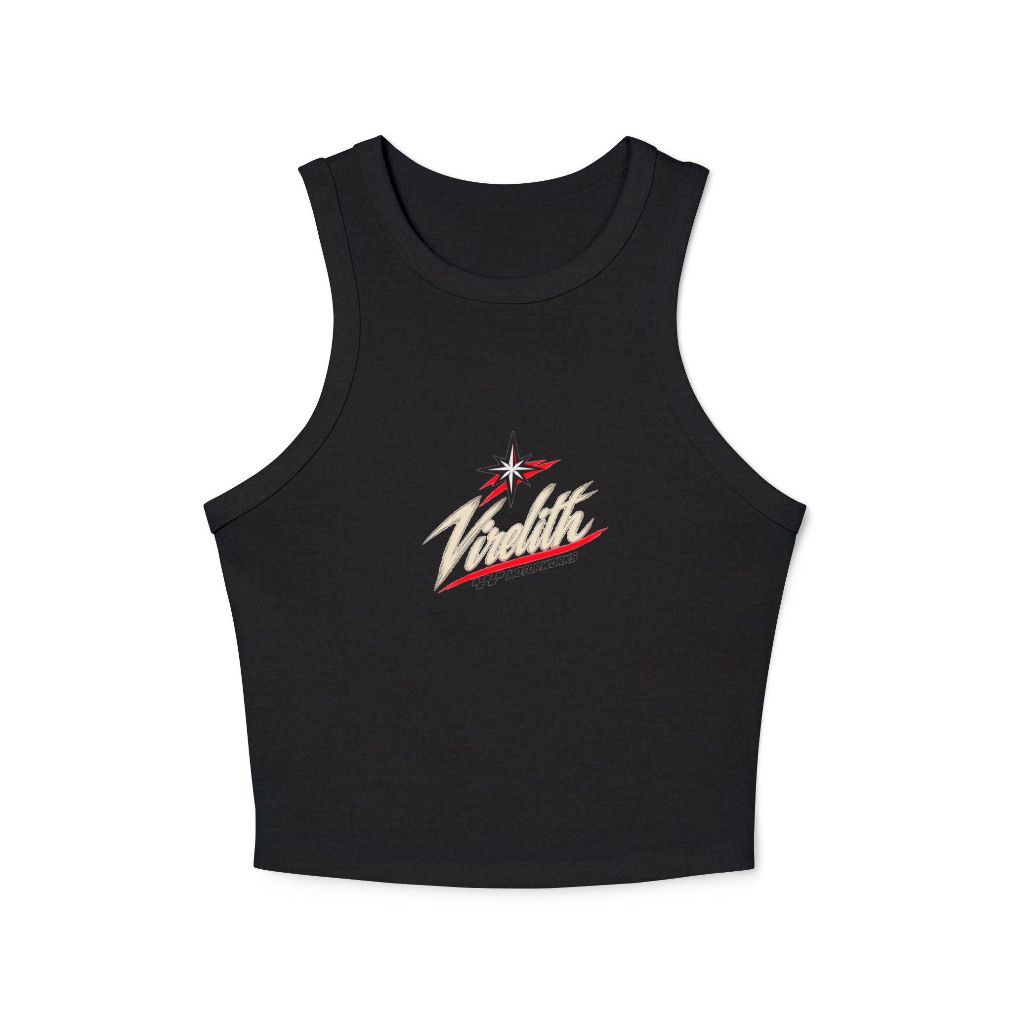 Racer Tank Top — Vintage Speed Virelith Graphic (Front Logo & Back Racing Car)