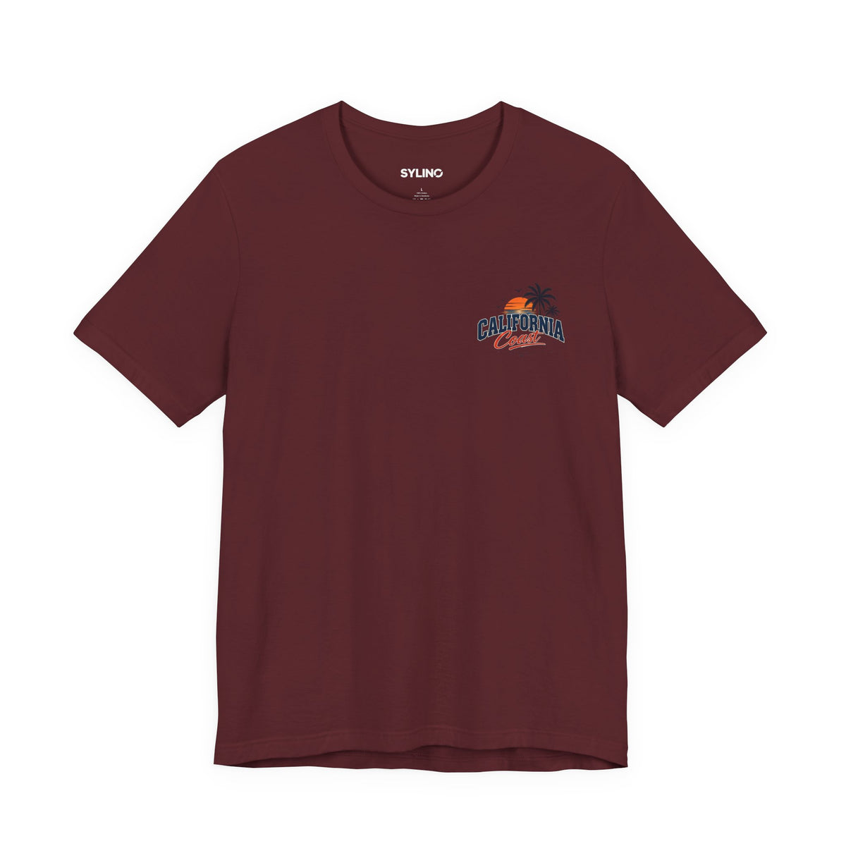 California Coast Pocket Tee — Retro Palm Surf Graphic
