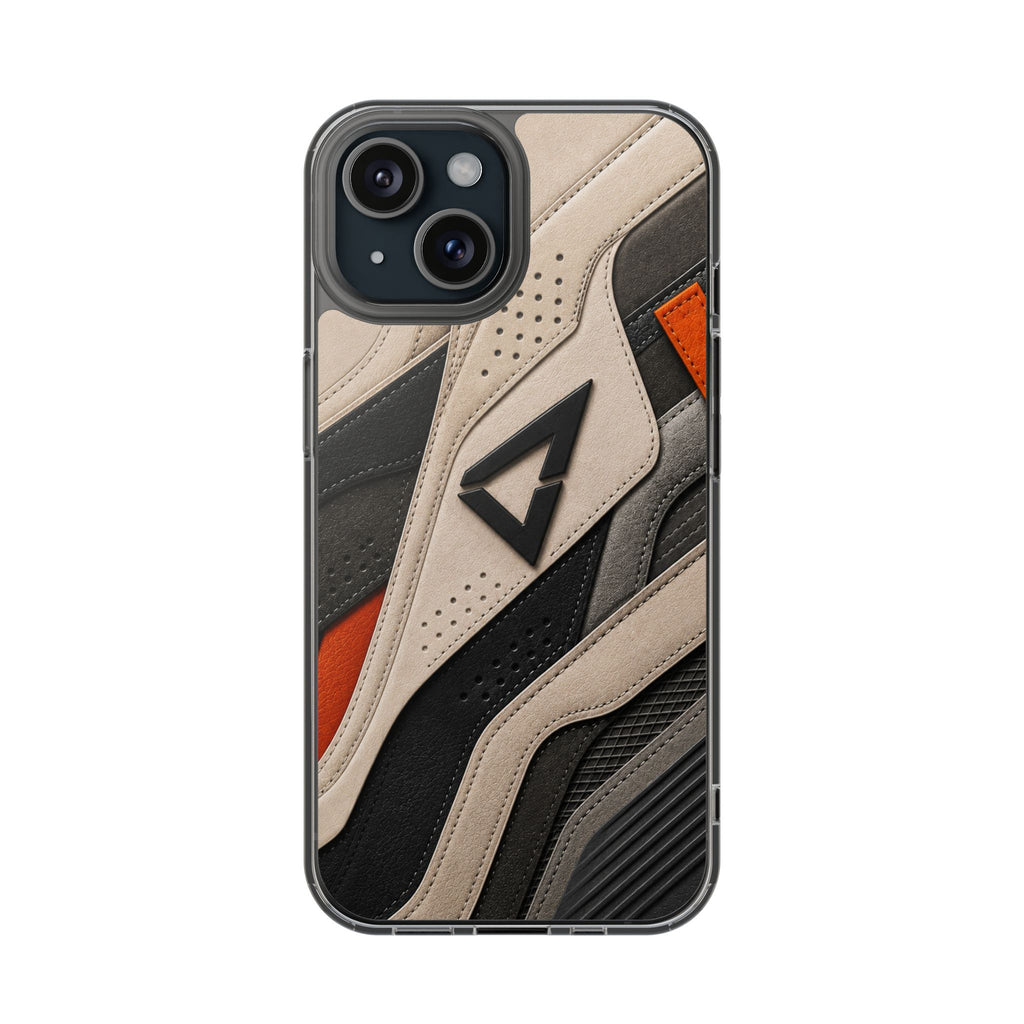 Clear Magnetic Impact Phone Case — Athletic Sneaker Texture Design