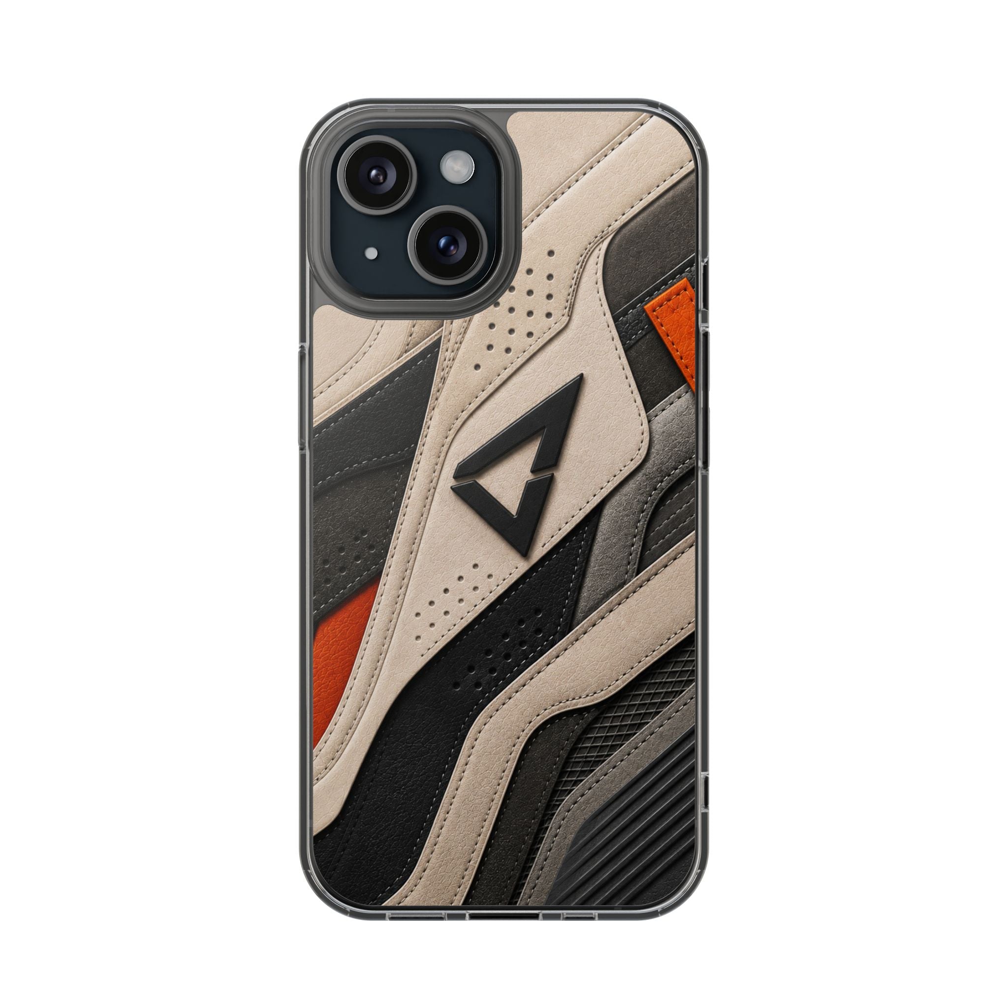 Clear Magnetic Impact Phone Case — Athletic Sneaker Texture Design