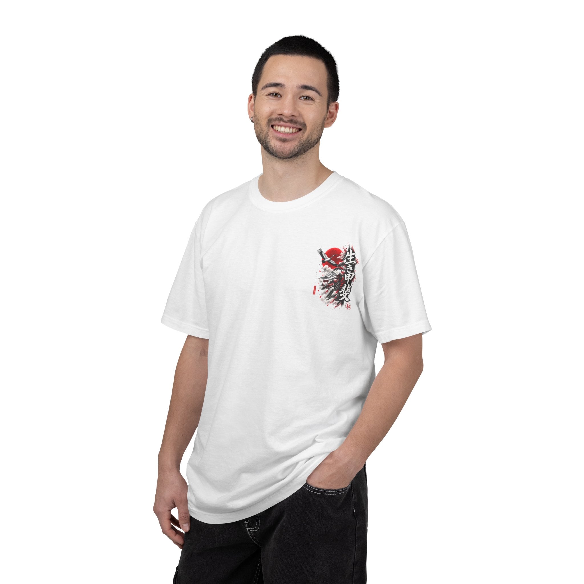 Japanese Ronin Graphic Tee - Lone Wanderer & Red Sun Vintage Streetwear