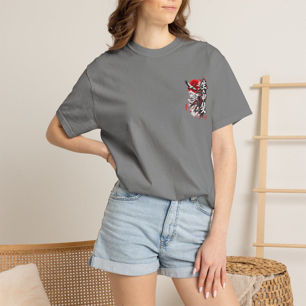 Japanese Ronin Graphic Tee - Lone Wanderer & Red Sun Vintage Streetwear
