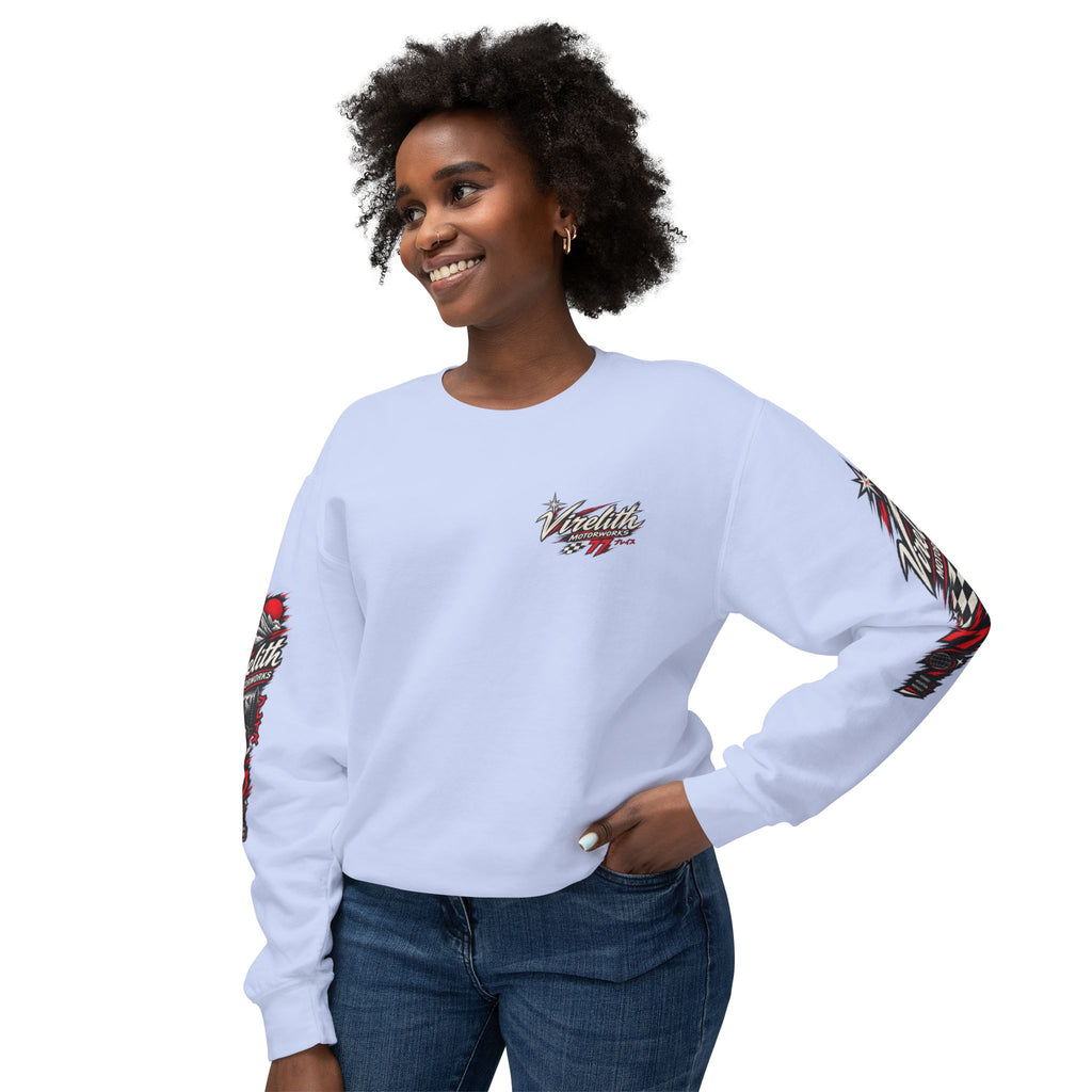 Motorworks Racing Crewneck Sweatshirt | Vintage Sleeve Graphic