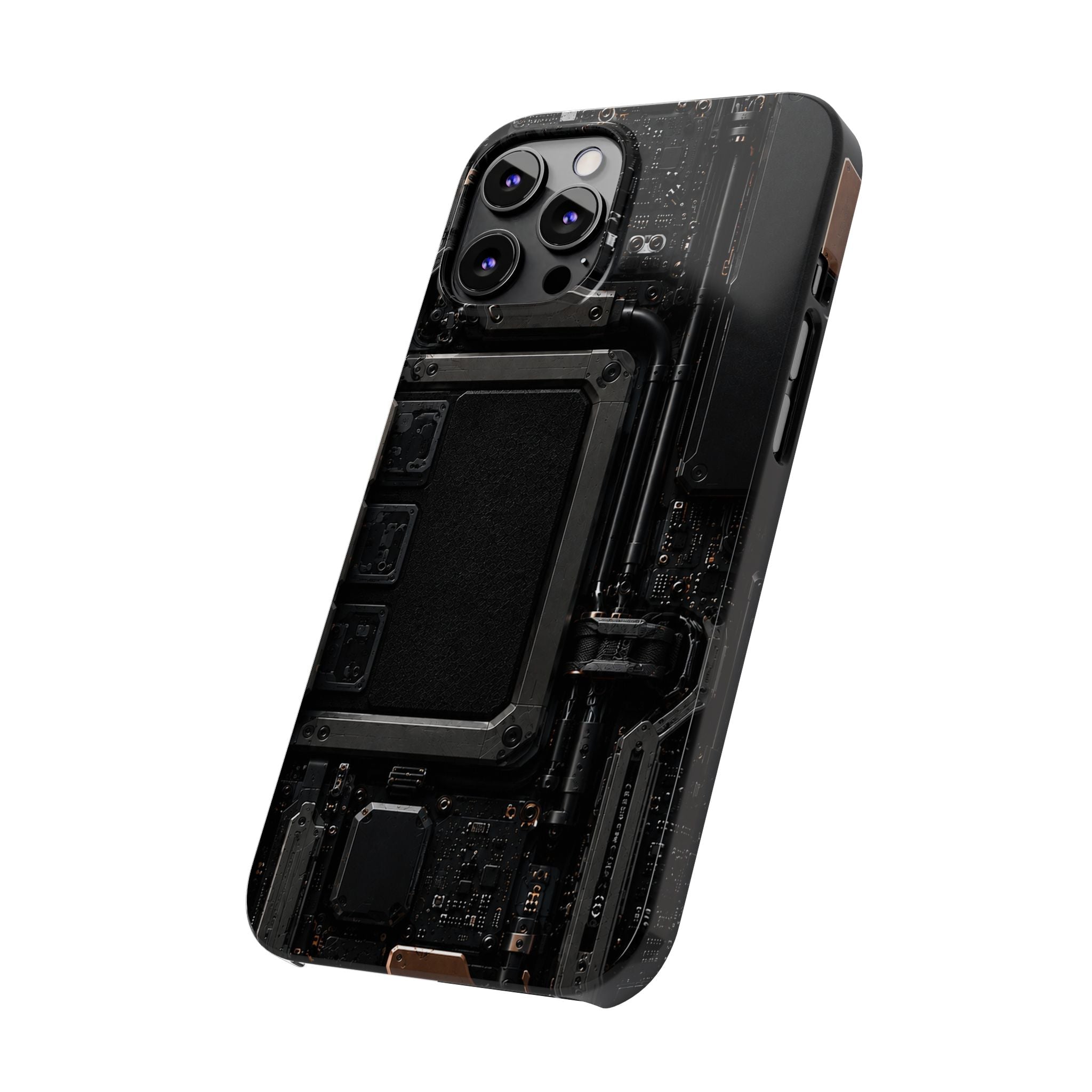 Slim Phone Case — Black Circuit Tech Design
