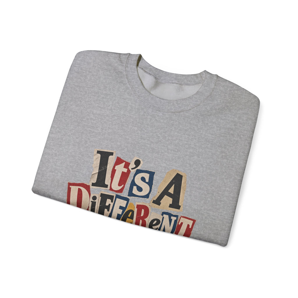 Crewneck Sweatshirt - "It's A Different Story" Retro Collage Graphic