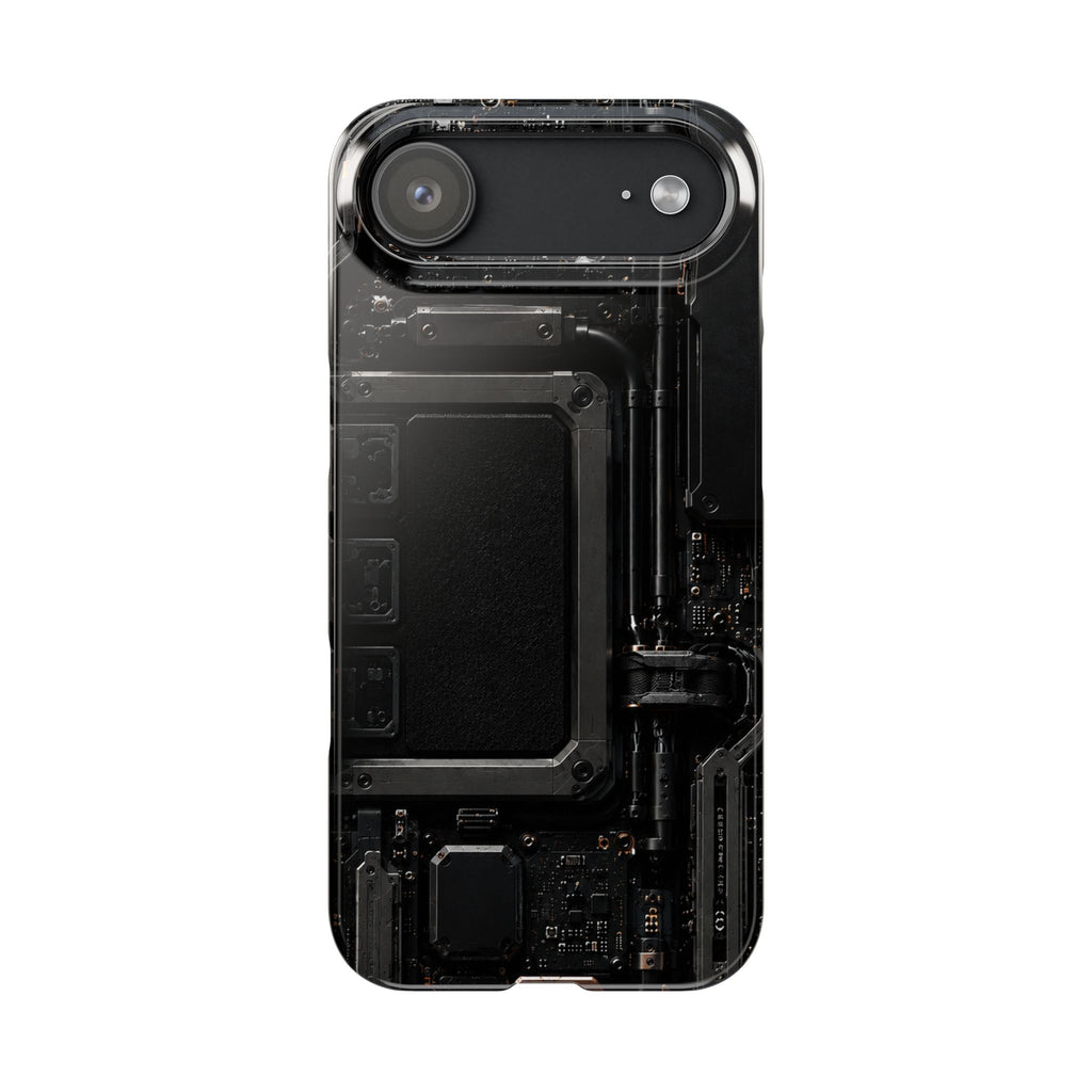 Slim Phone Case — Black Circuit Tech Design