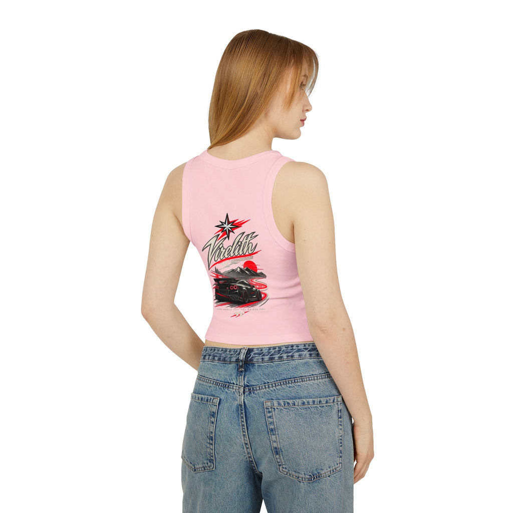 Racer Tank Top — Vintage Speed Virelith Graphic (Front Logo & Back Racing Car)