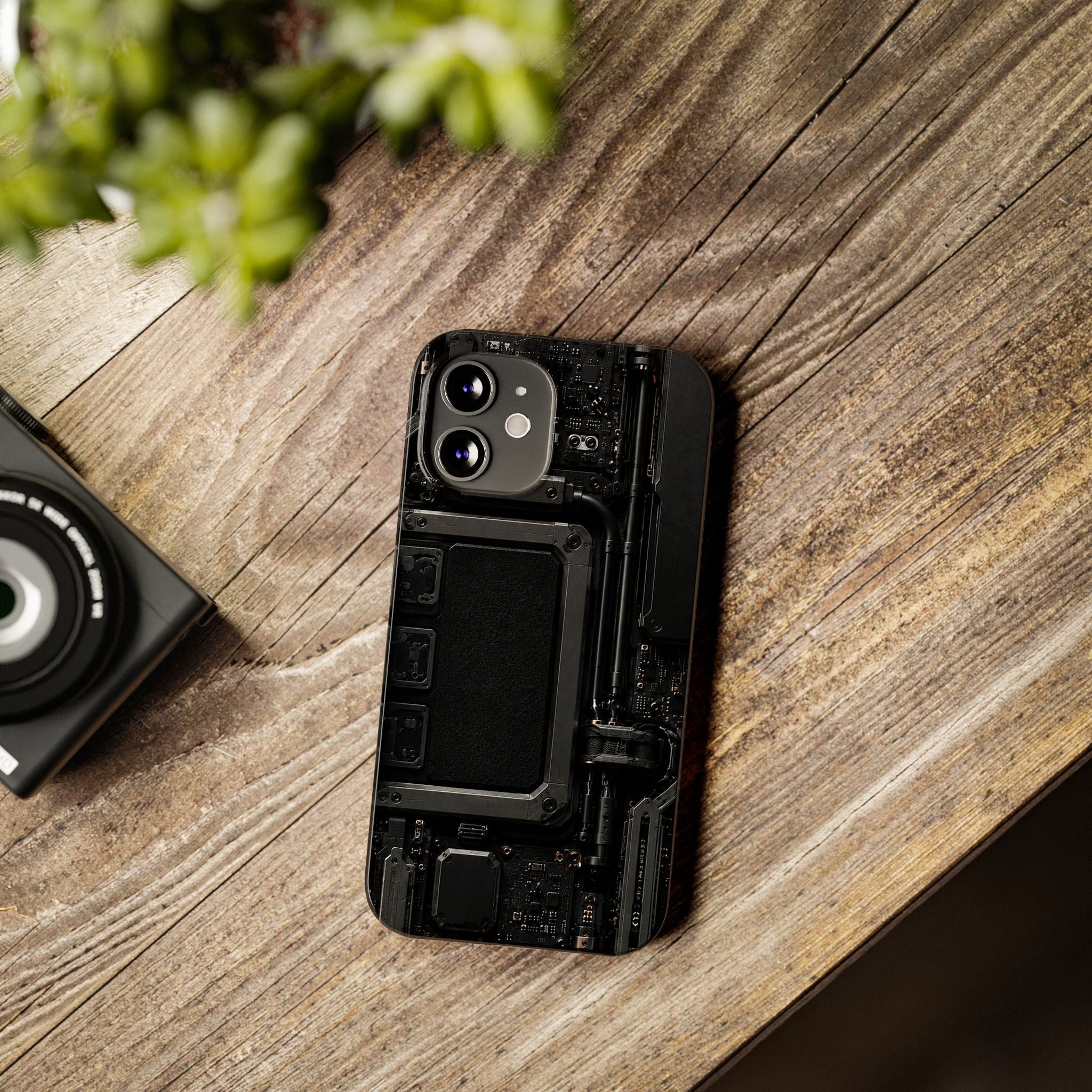 Slim Phone Case — Black Circuit Tech Design