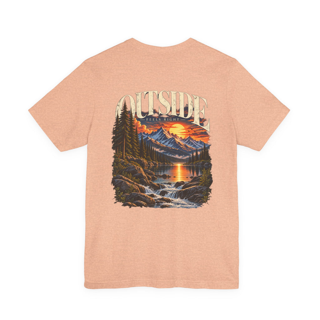 Outdoor Vibes Tee — Mountain Sunset Graphic T-Shirt