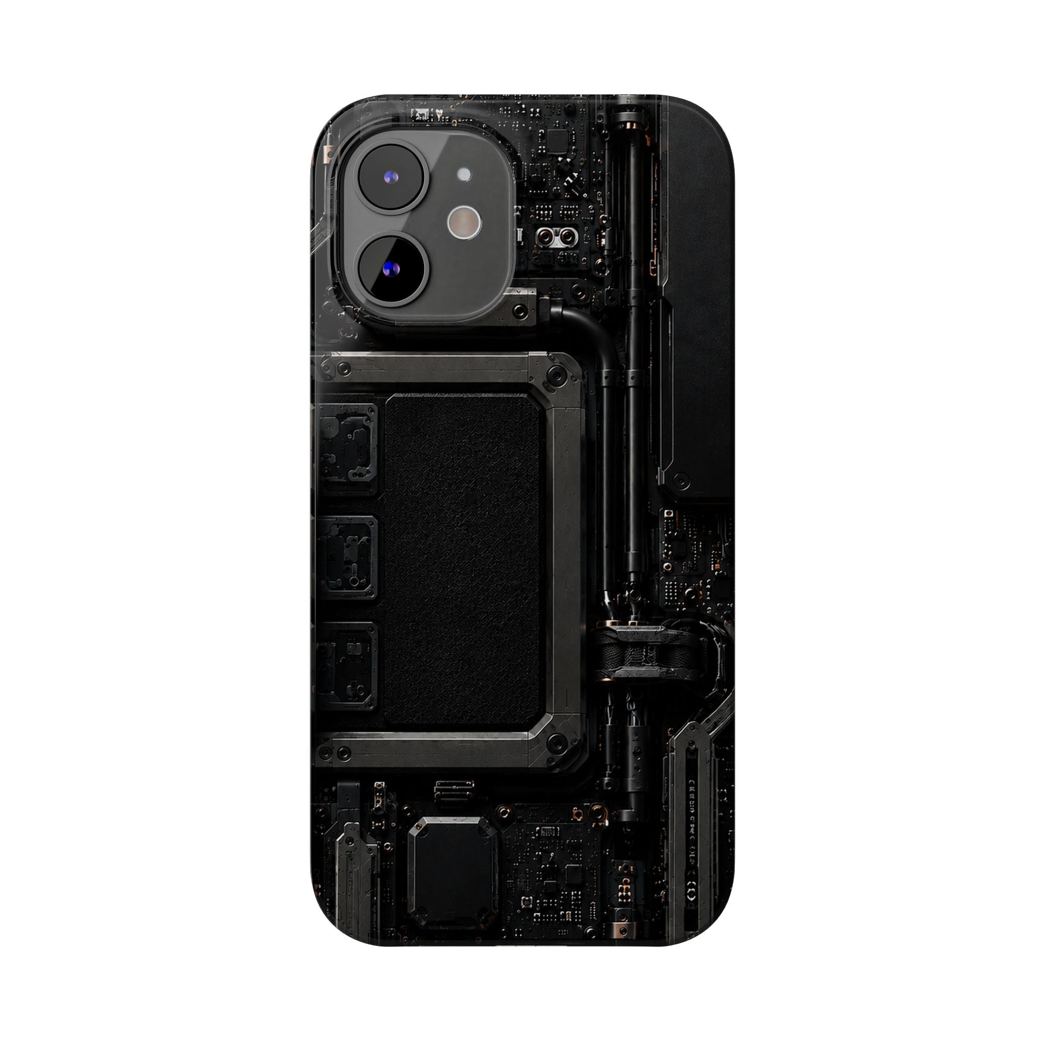 Slim Phone Case — Black Circuit Tech Design