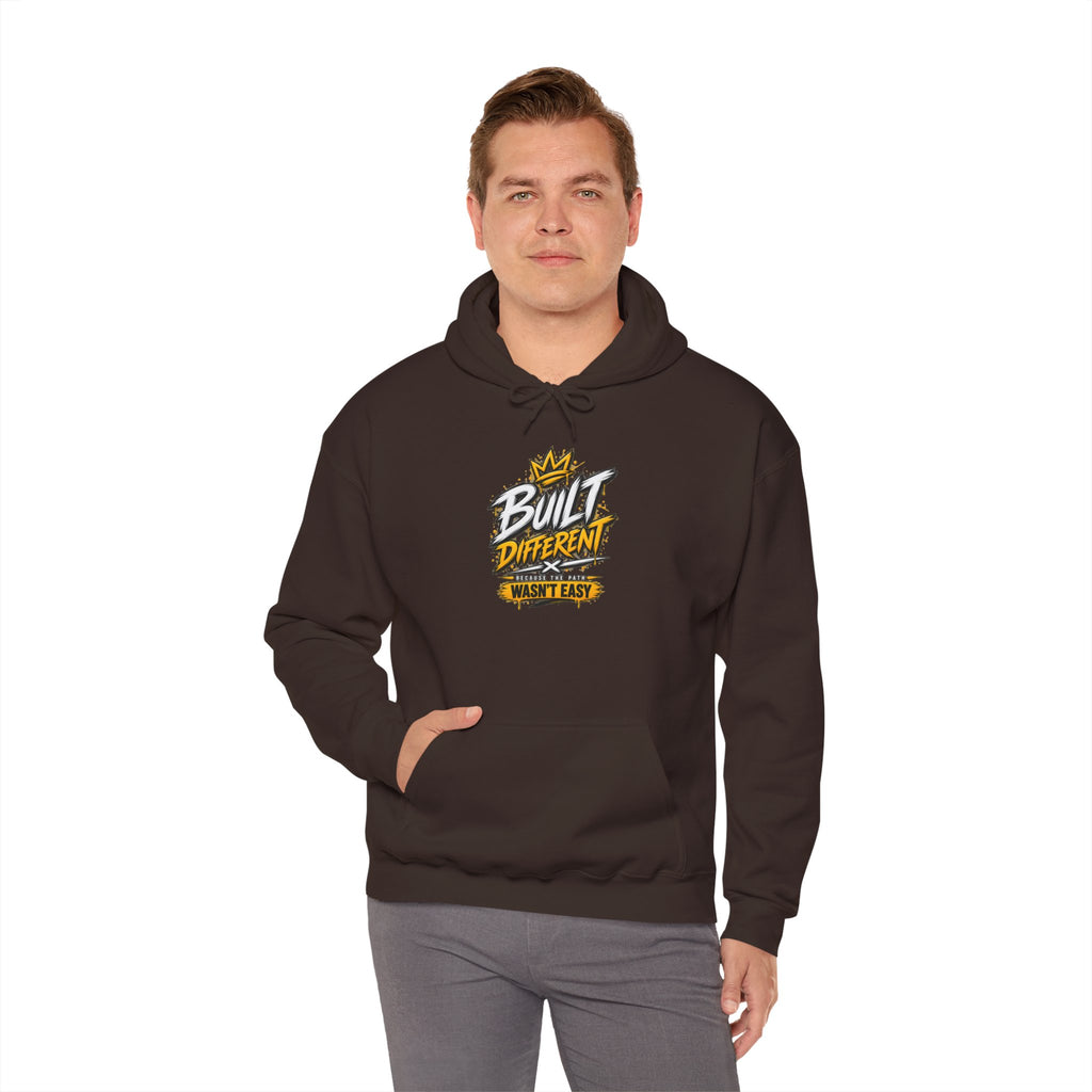 Built Different Hooded Sweatshirt — 'Built Different Wasn’t Easy' Graphic Hoodie