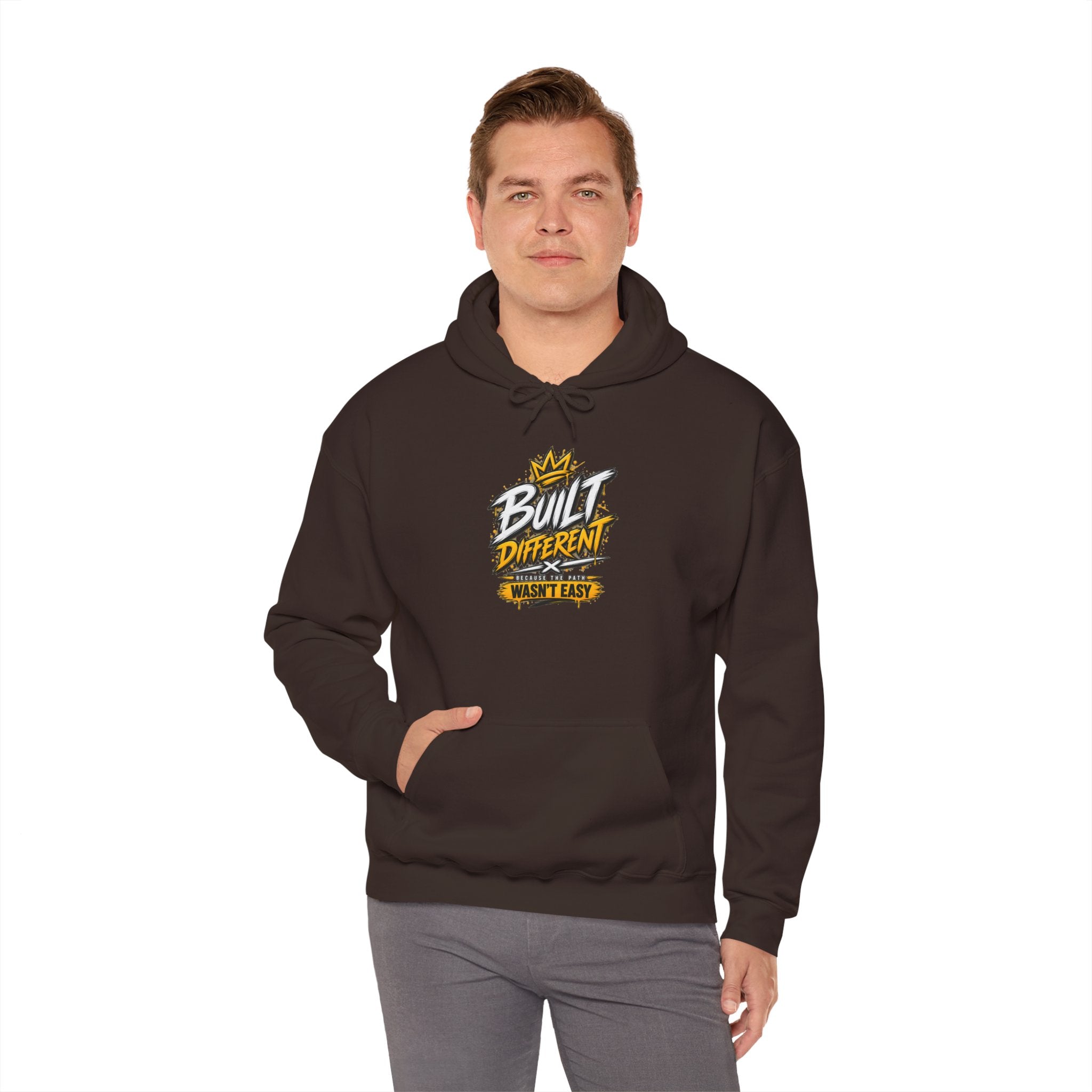 Built Different Hooded Sweatshirt — 'Built Different Wasn’t Easy' Graphic Hoodie