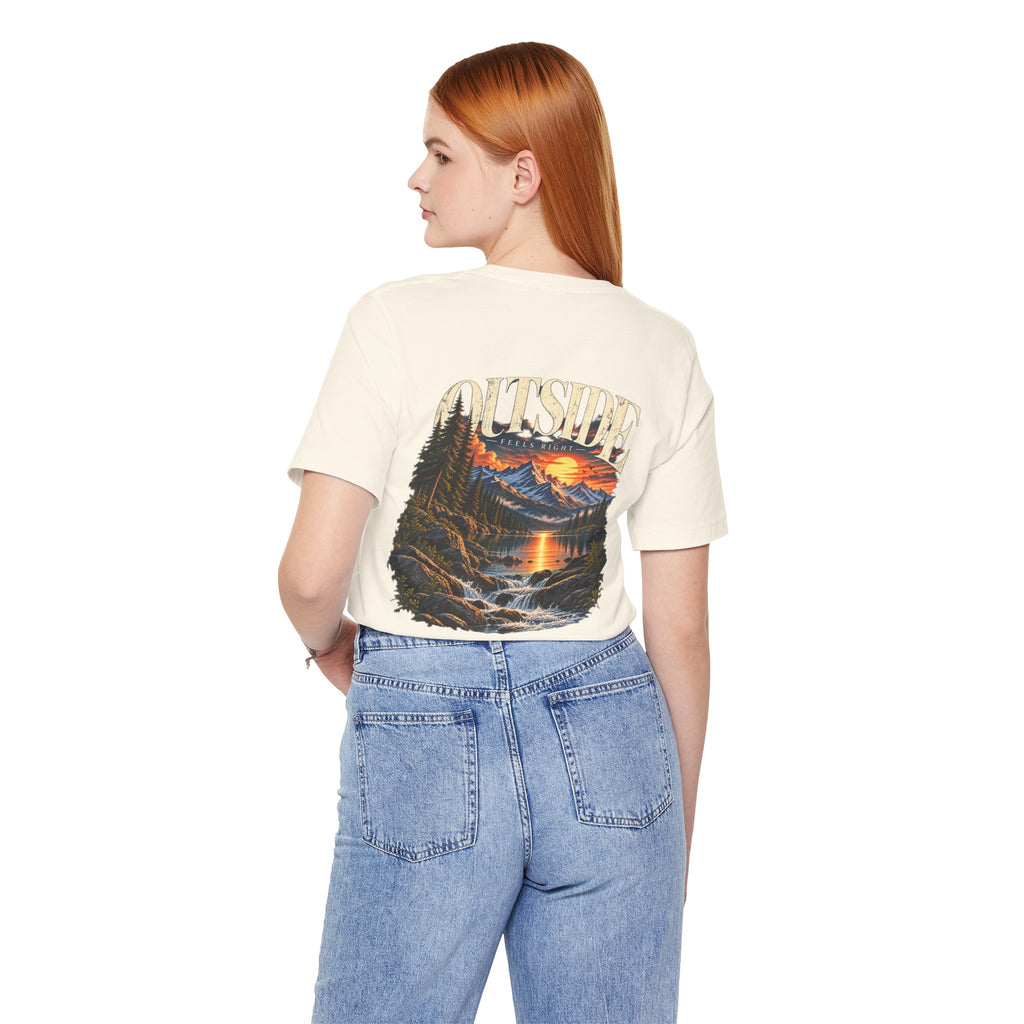 Outdoor Vibes Tee — Mountain Sunset Graphic T-Shirt
