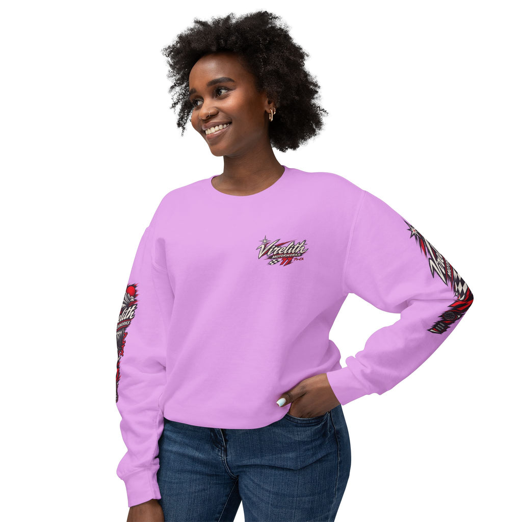 Motorworks Racing Crewneck Sweatshirt | Vintage Sleeve Graphic