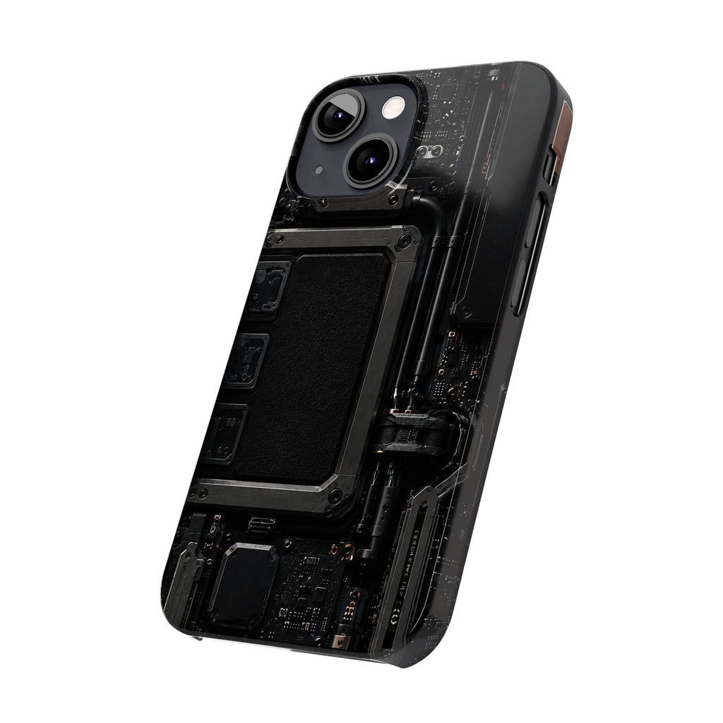 Slim Phone Case — Black Circuit Tech Design