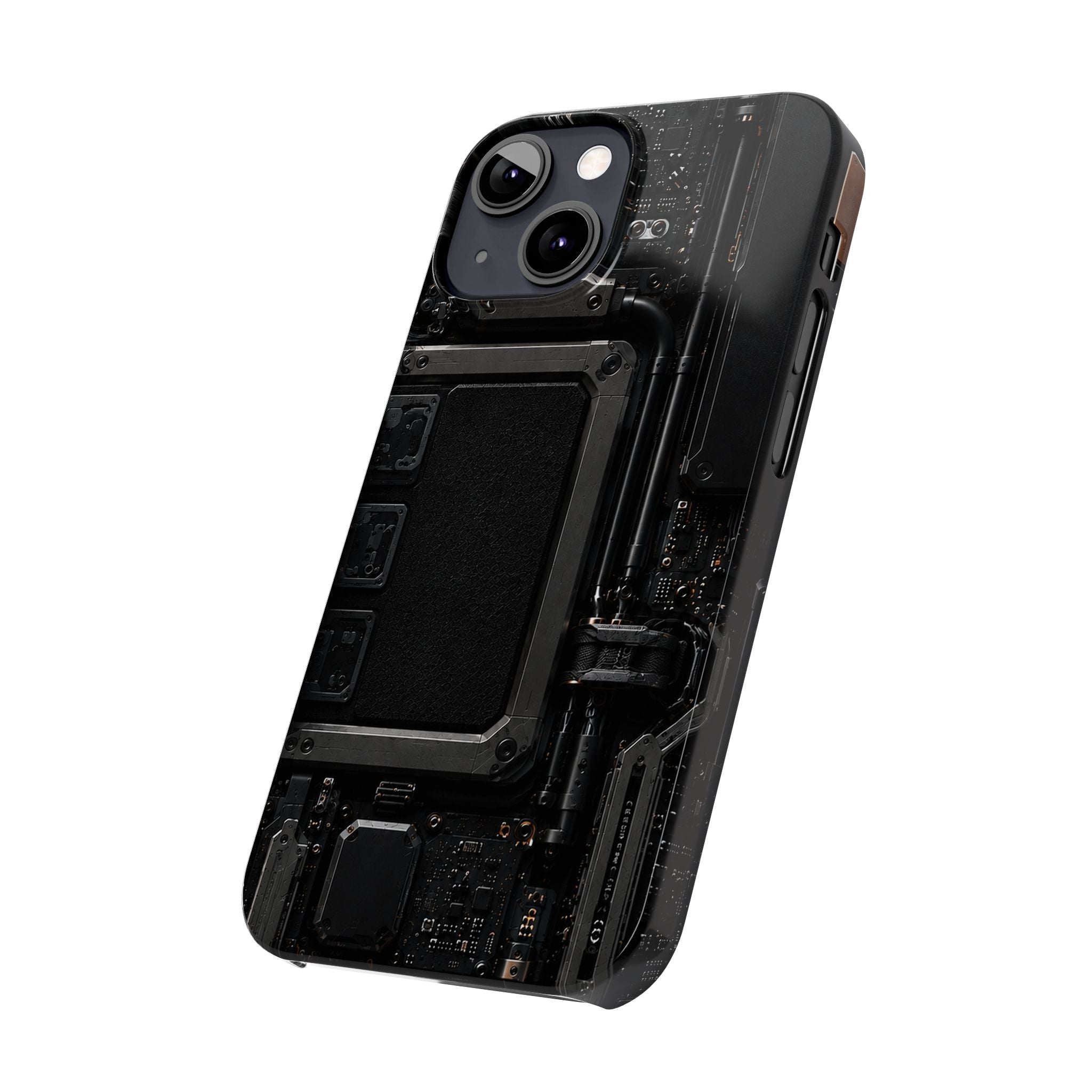 Slim Phone Case — Black Circuit Tech Design